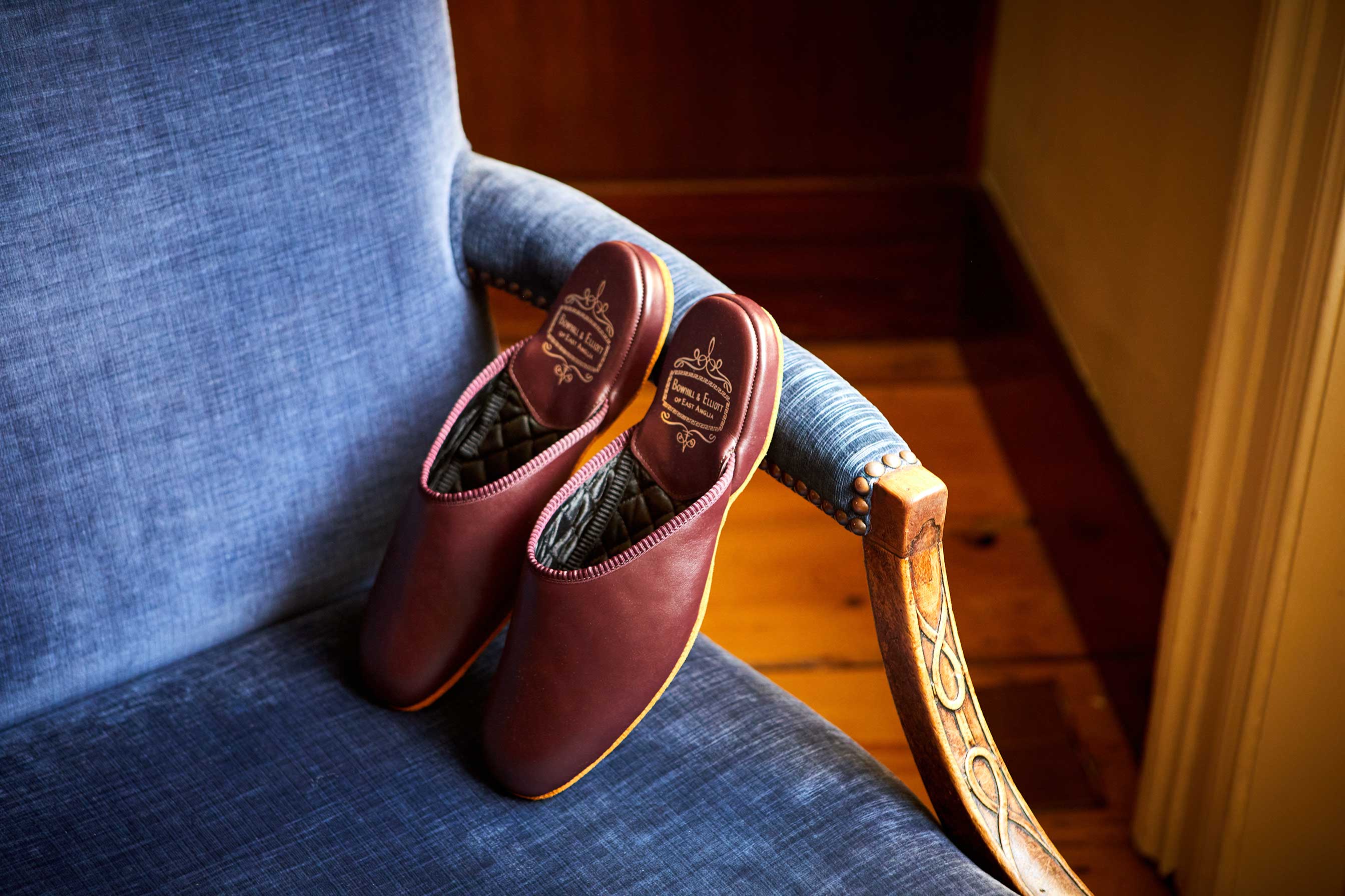 Wine Leather Mule Slipper