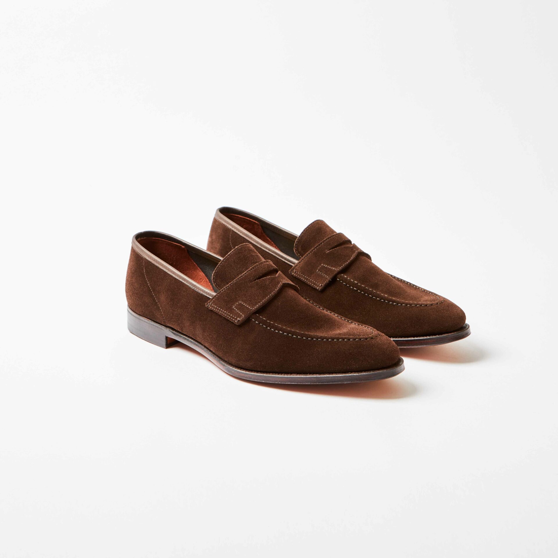 Teign Dark Brown Suede Penny Loafer