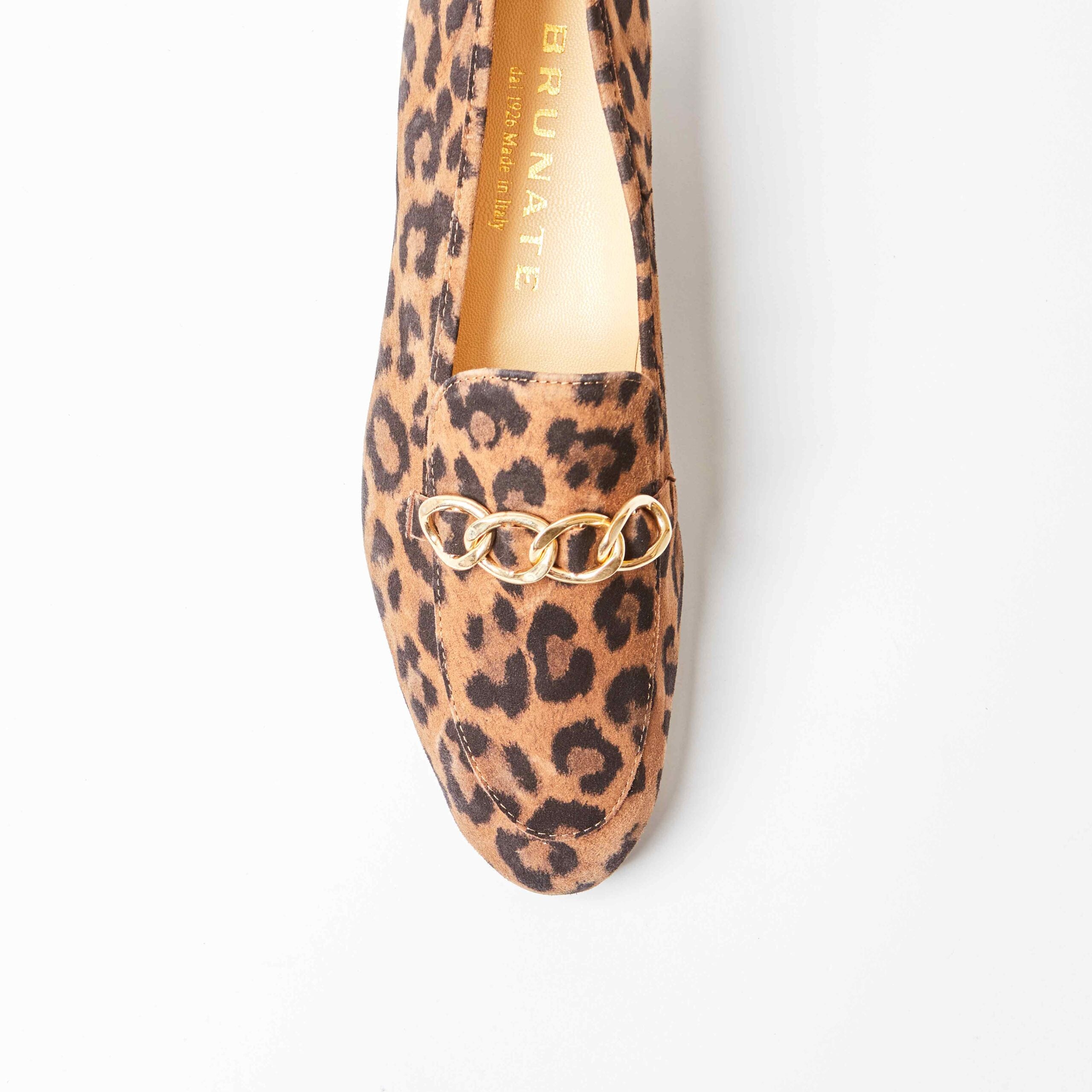 Salerno Leopard Print Nubuck with Gold Chain Loafer