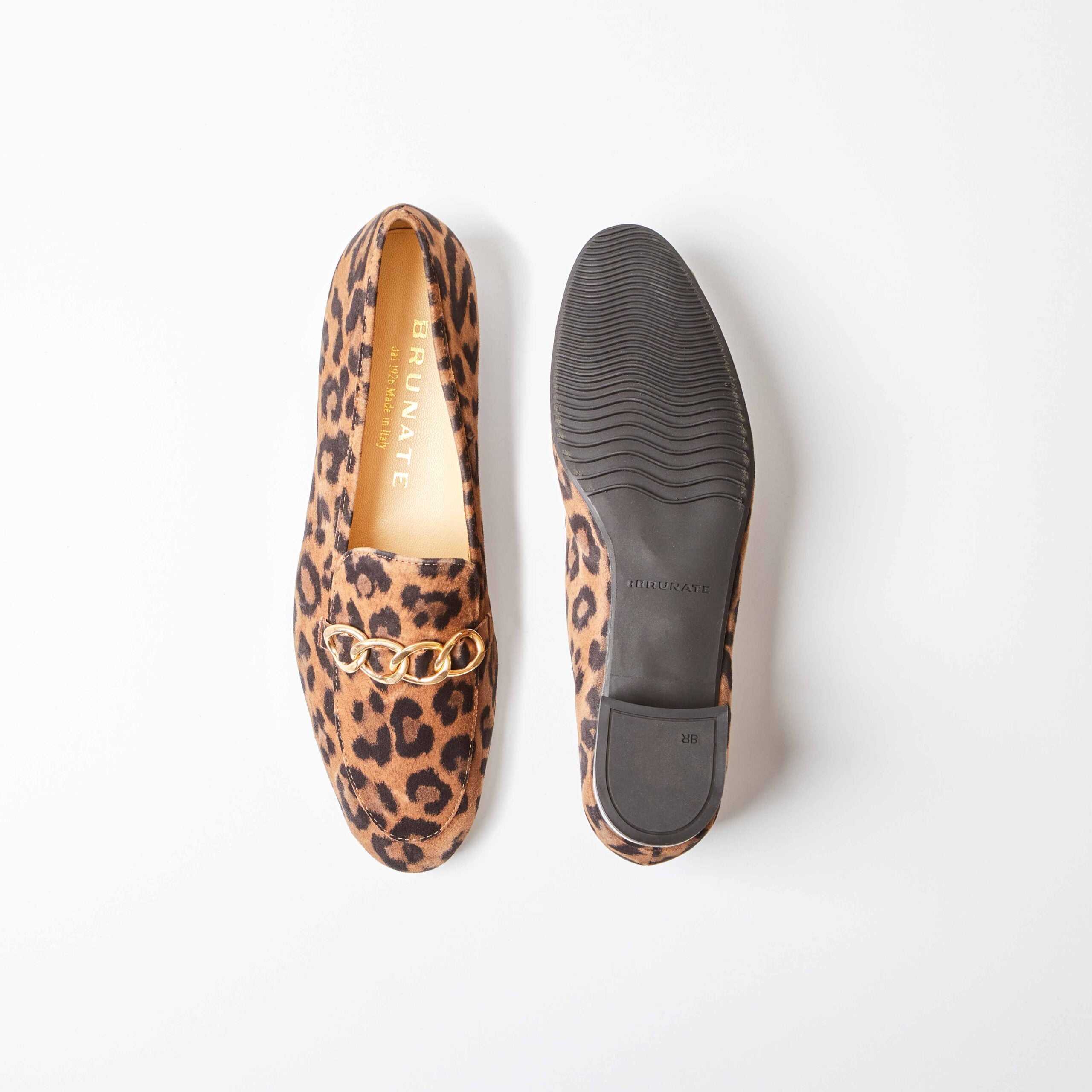 Salerno Leopard Print Nubuck with Gold Chain Loafer