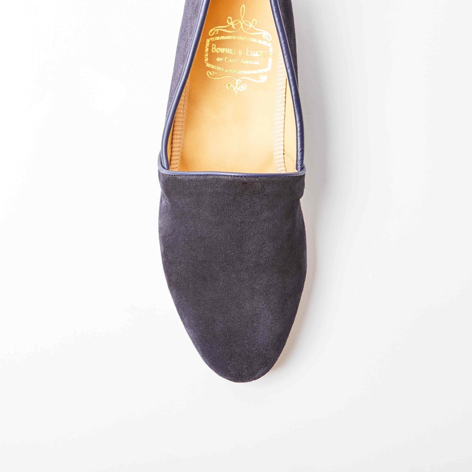 Navy Suede Monk Slippers