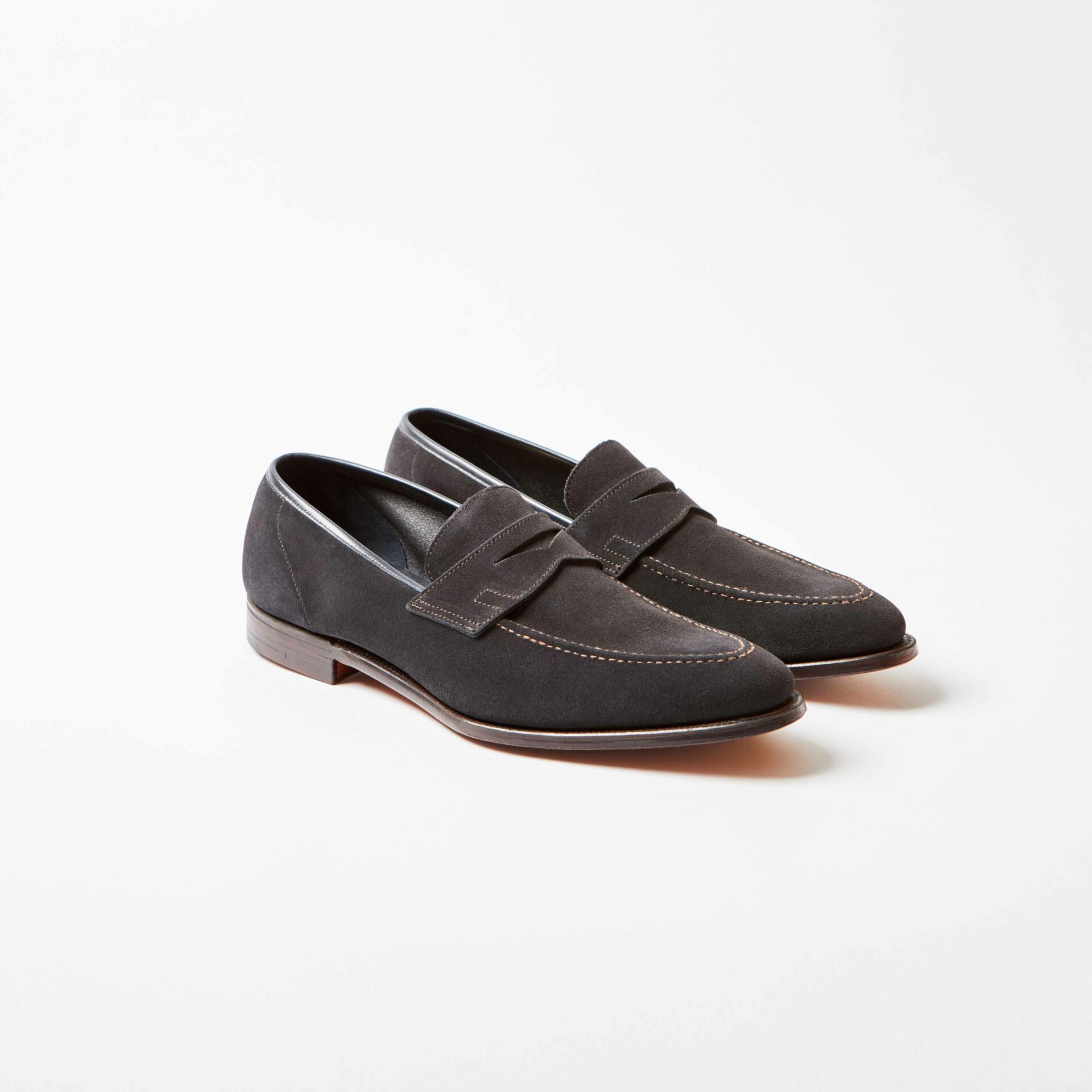 Teign Navy Suede Penny Loafer