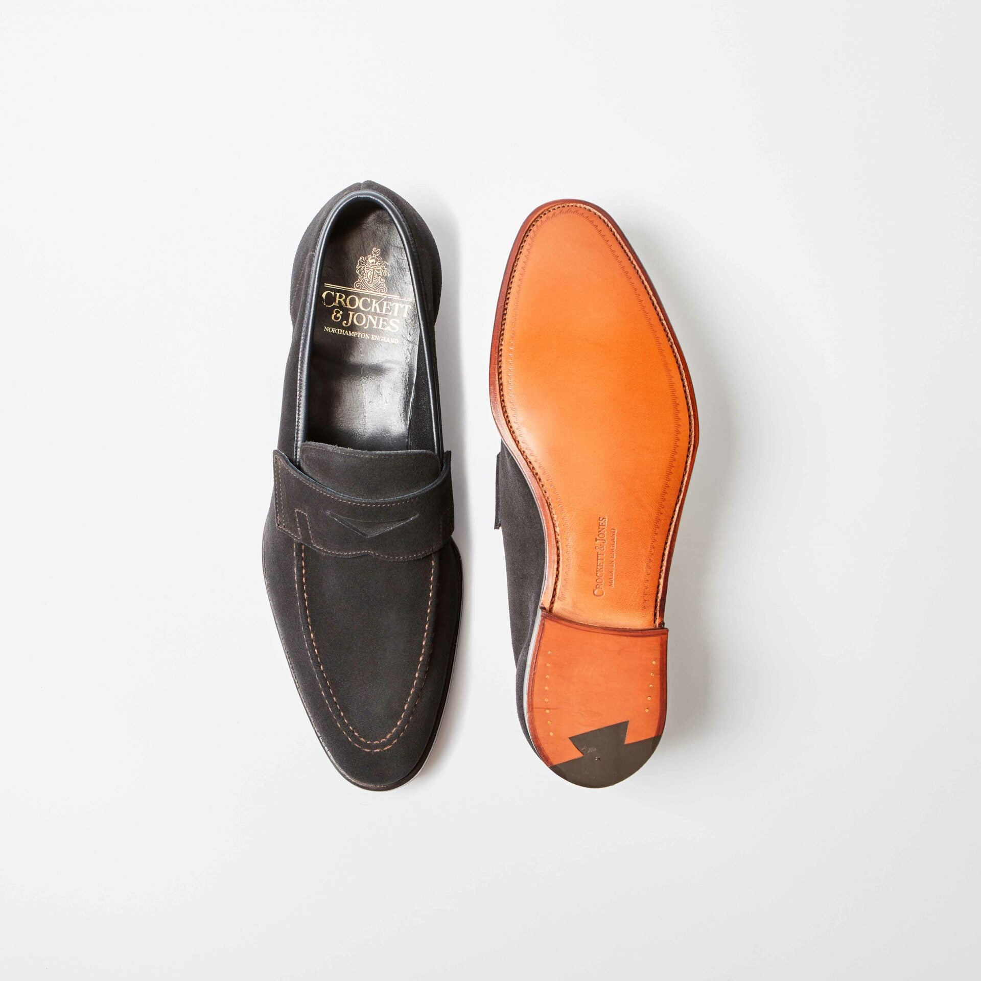 Teign Navy Suede Penny Loafer