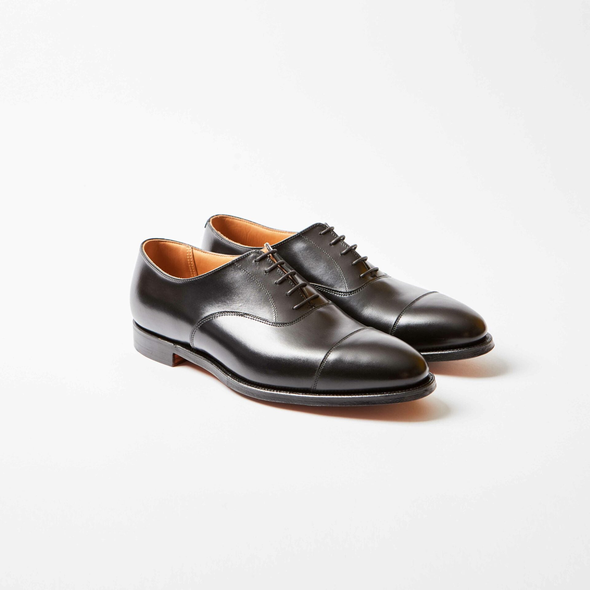 Connaught Black Calf Oxford Toe Cap
