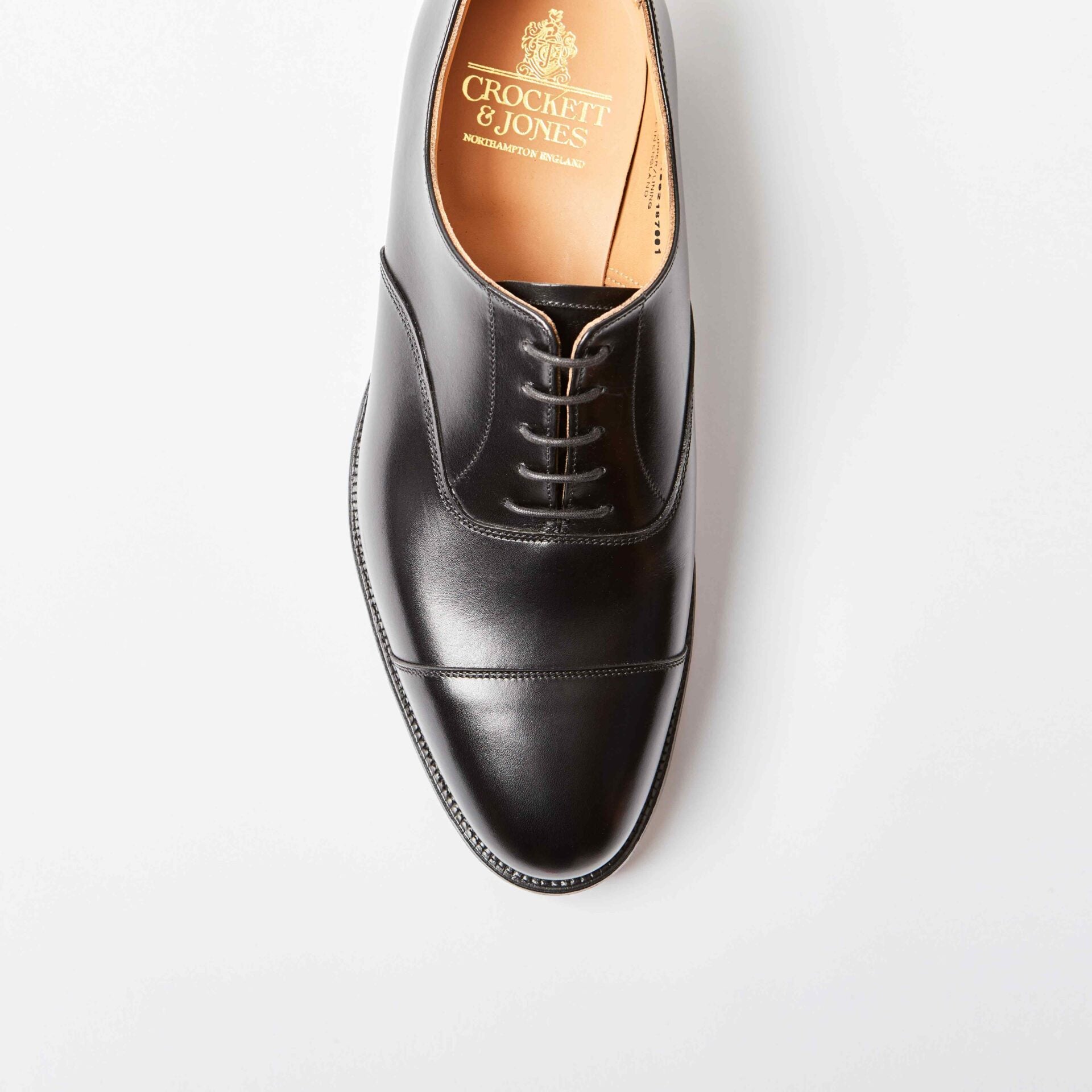 Connaught Black Calf Oxford Toe Cap