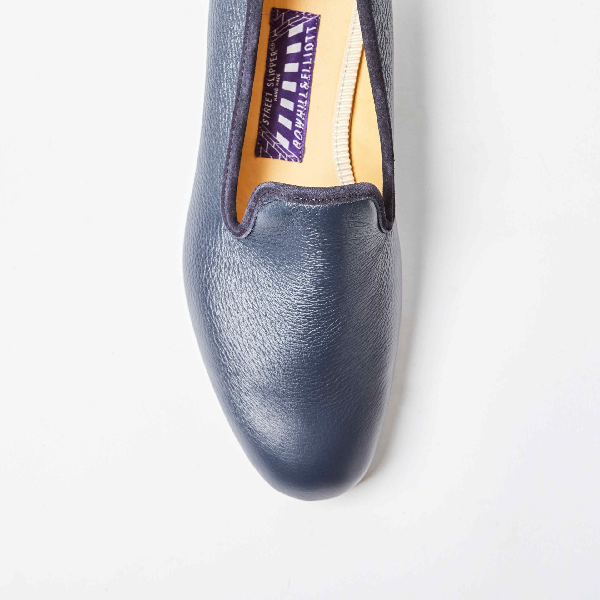 Navy Deerskin Albert Slippers