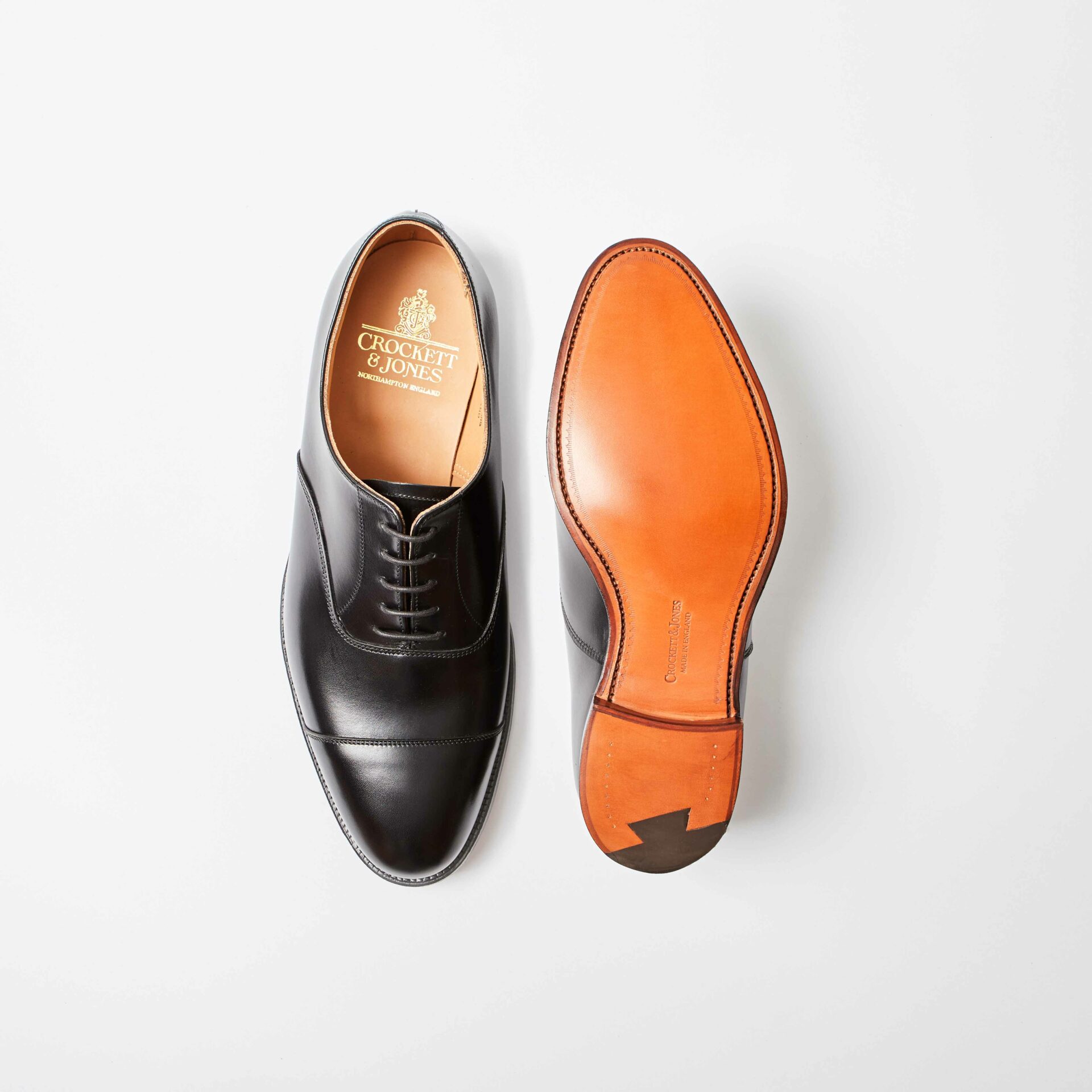 Connaught Black Calf Oxford Toe Cap