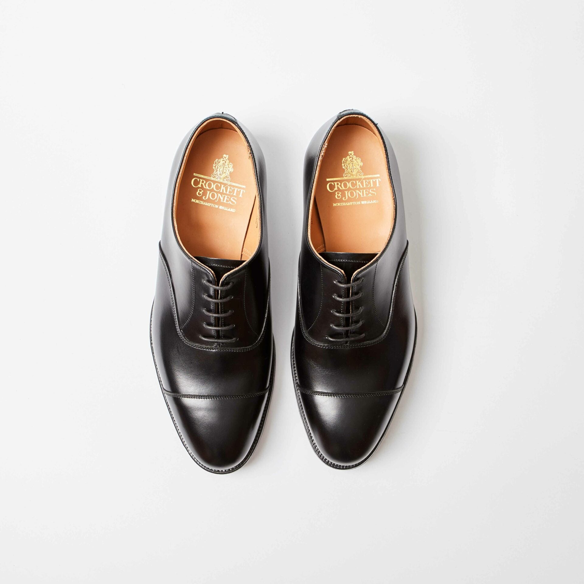 Connaught Black Calf Oxford Toe Cap