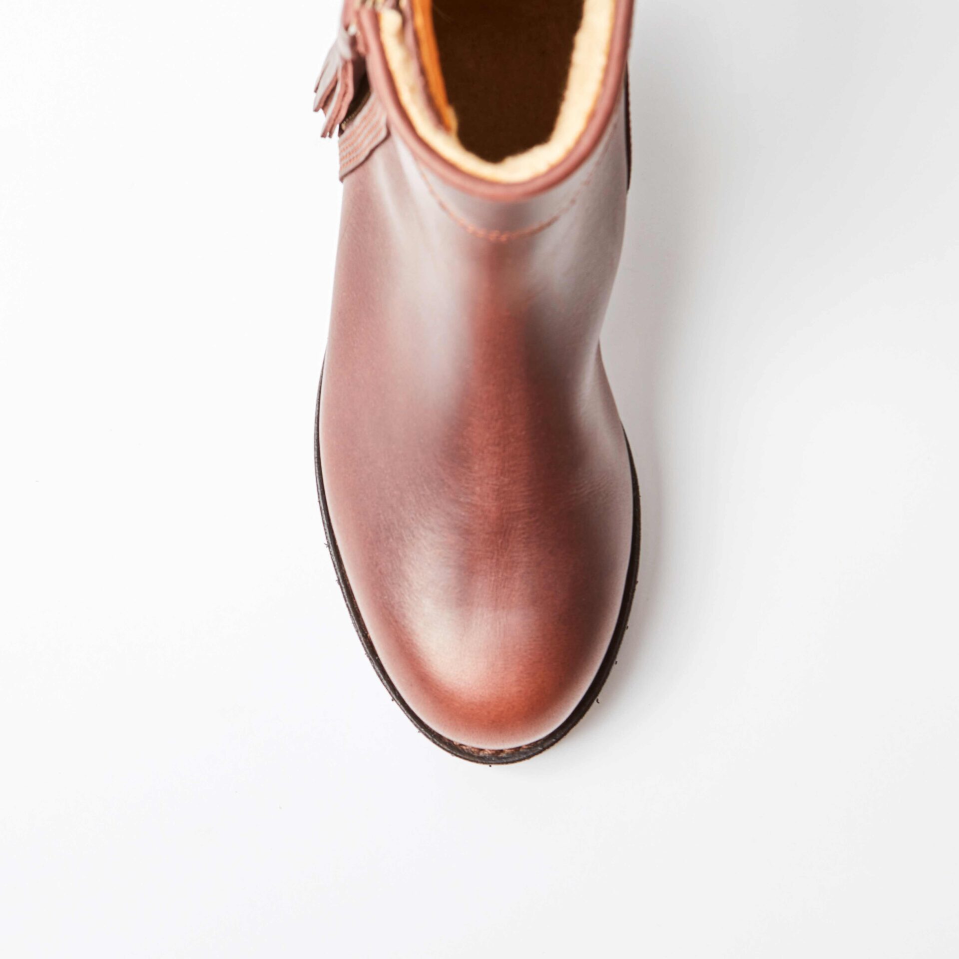 Cropped Lined Conker Chelsea Tassel Boot