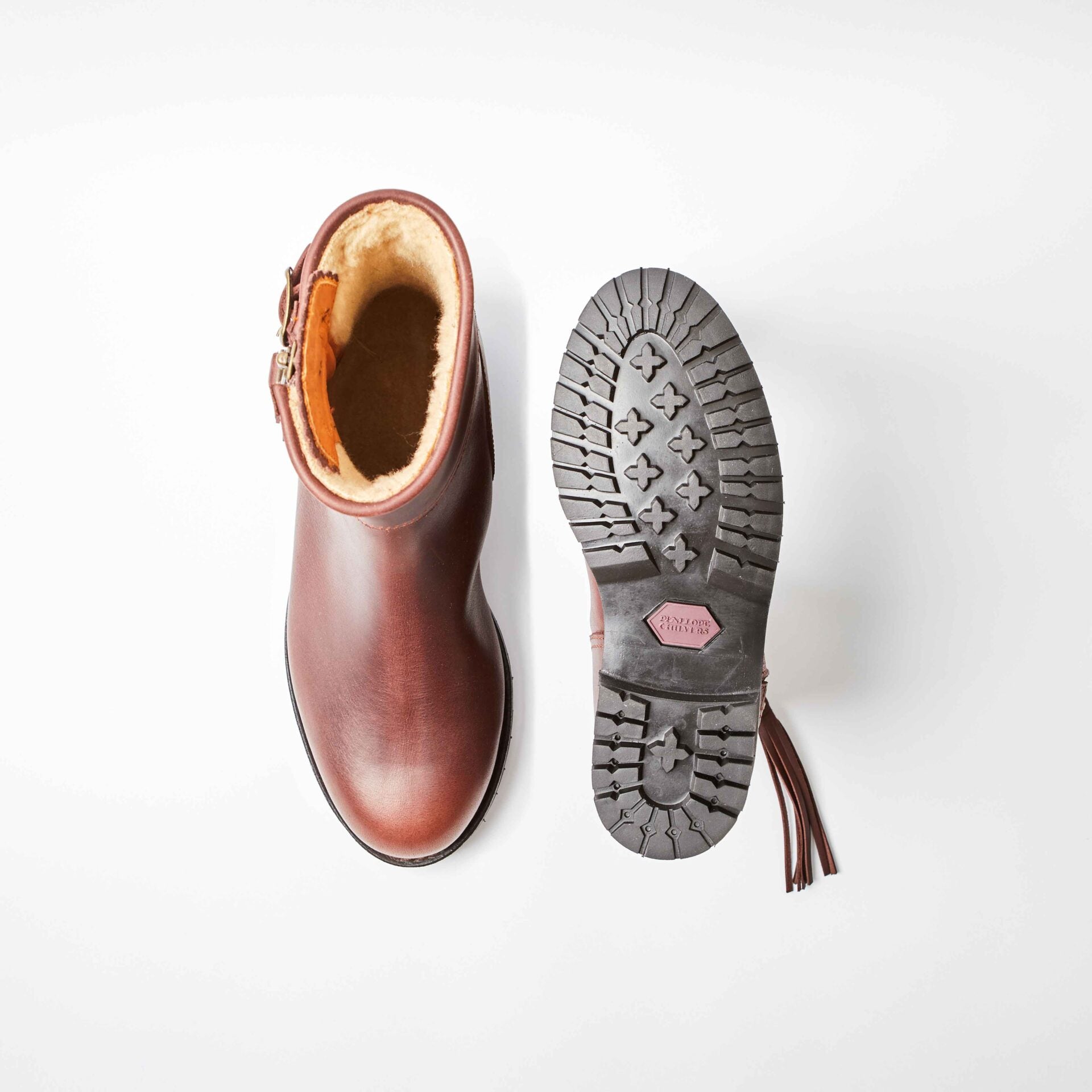 Cropped Lined Conker Chelsea Tassel Boot