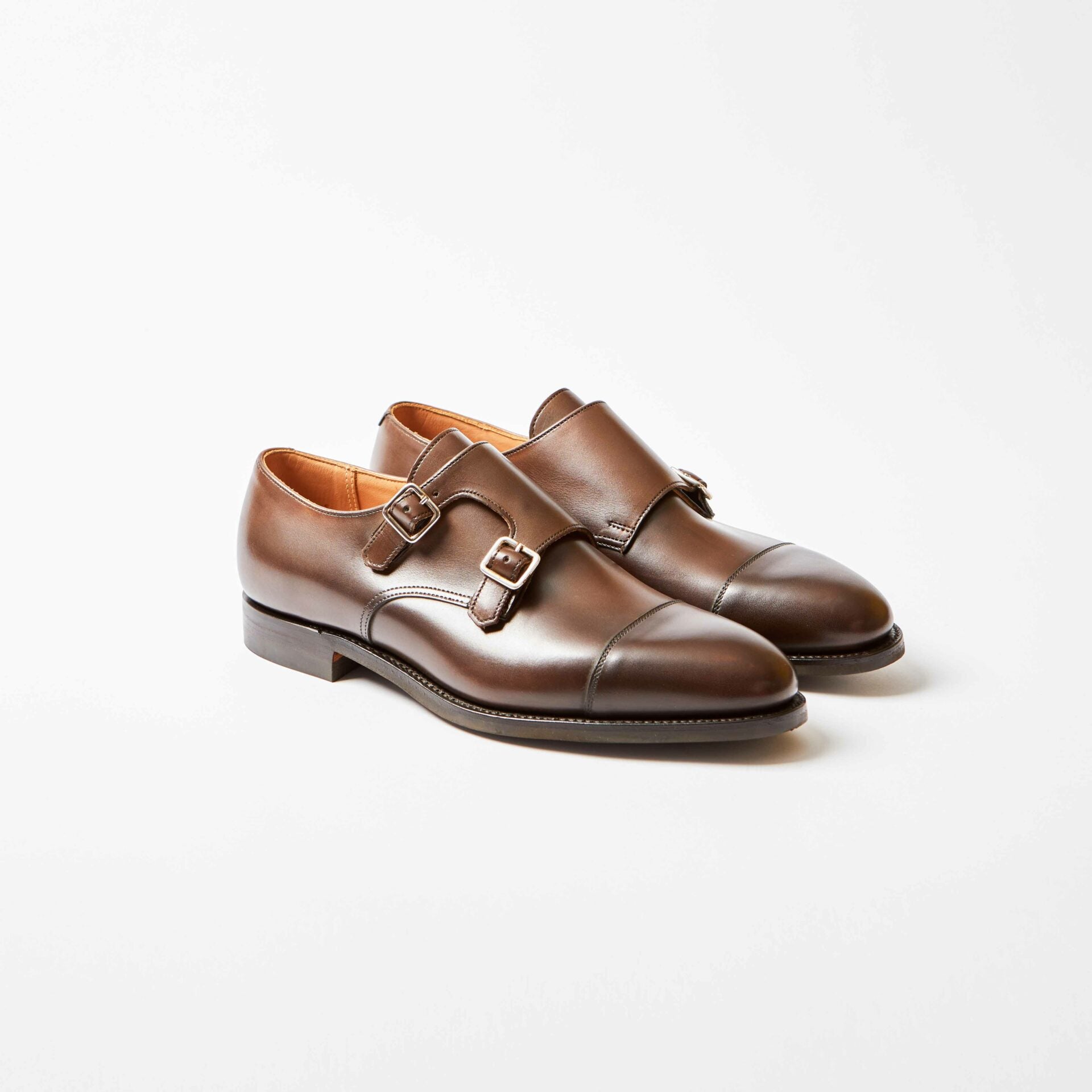 Lowndes 4 Dark Brown Burnished Calf Double Monk | Bowhill and Elliott