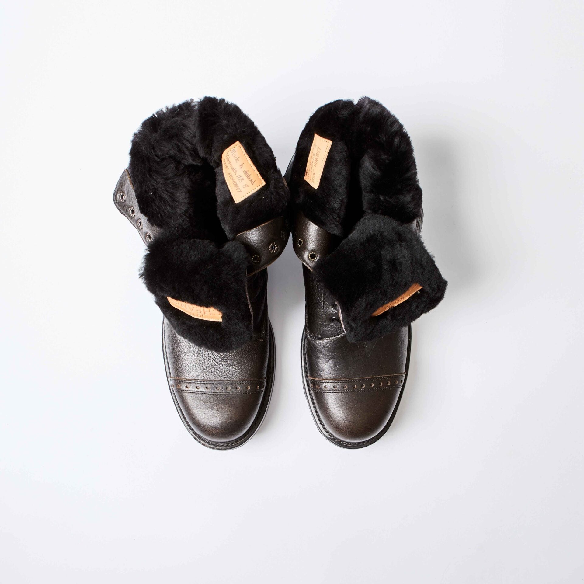 Tigermoth Black Kudu Leather Derby Boots