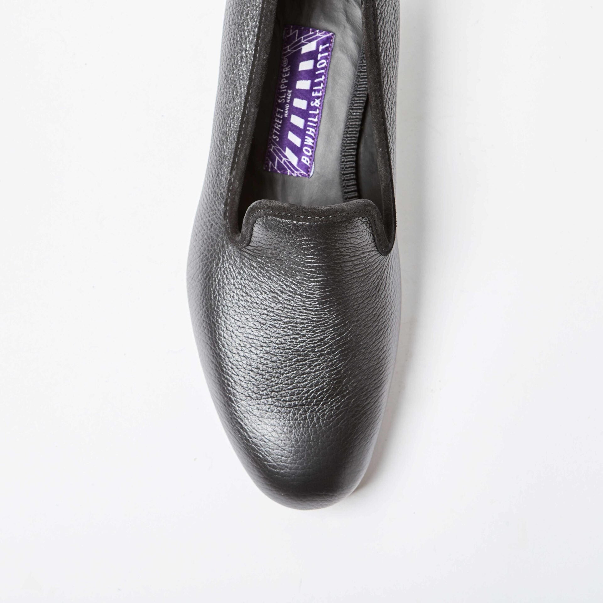 Black Deerskin Albert Street Slippers