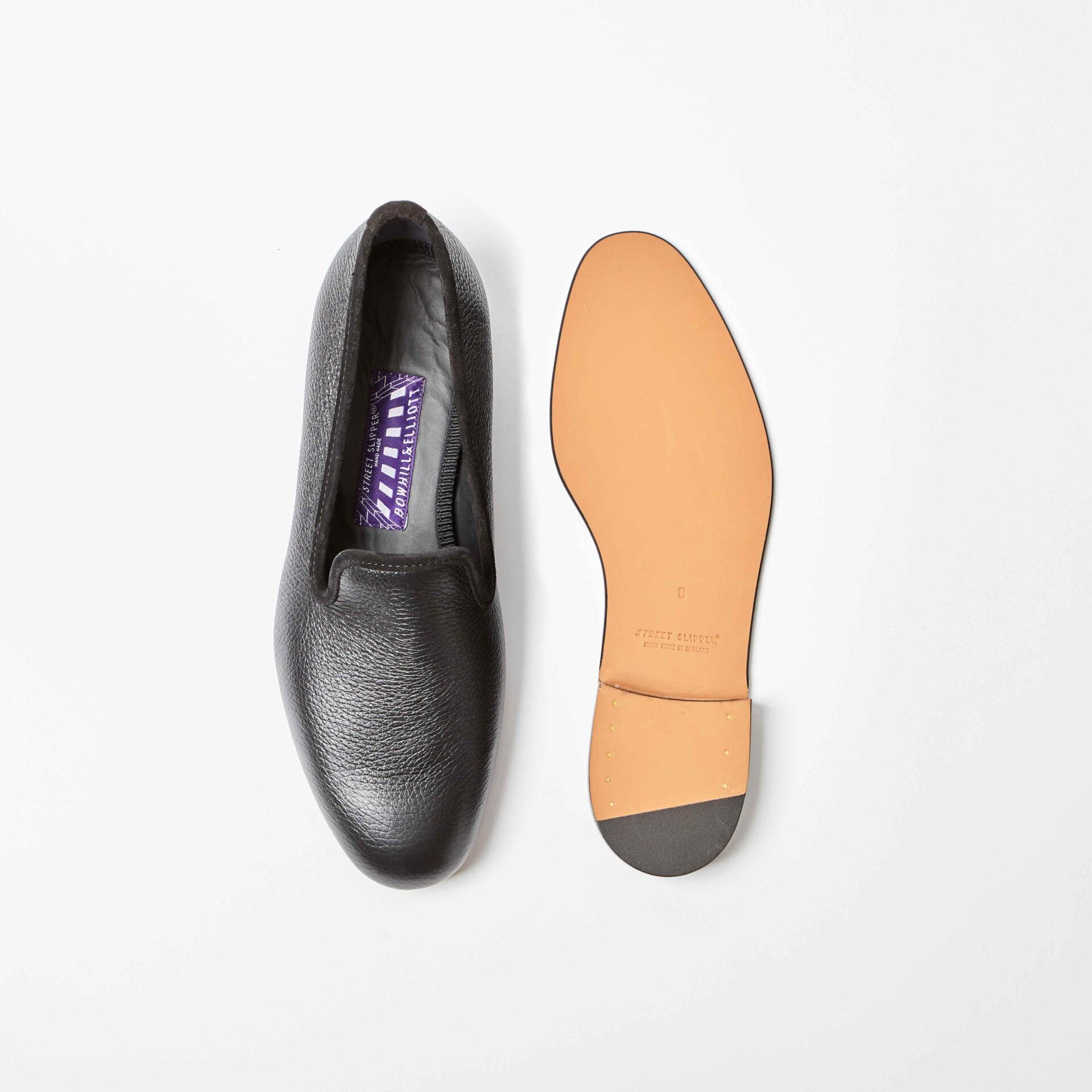 Black Deerskin Albert Street Slippers