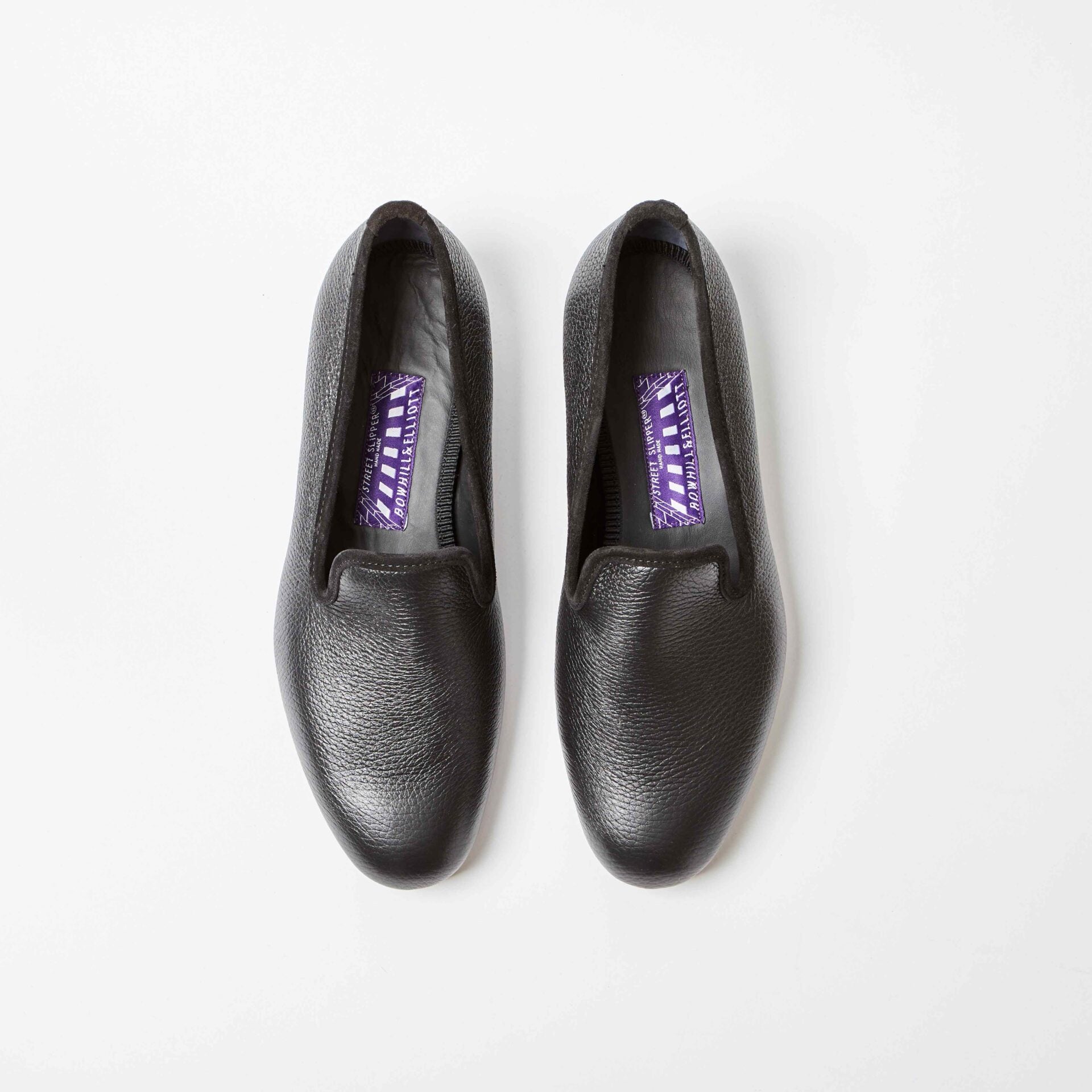 Black Deerskin Albert Street Slippers