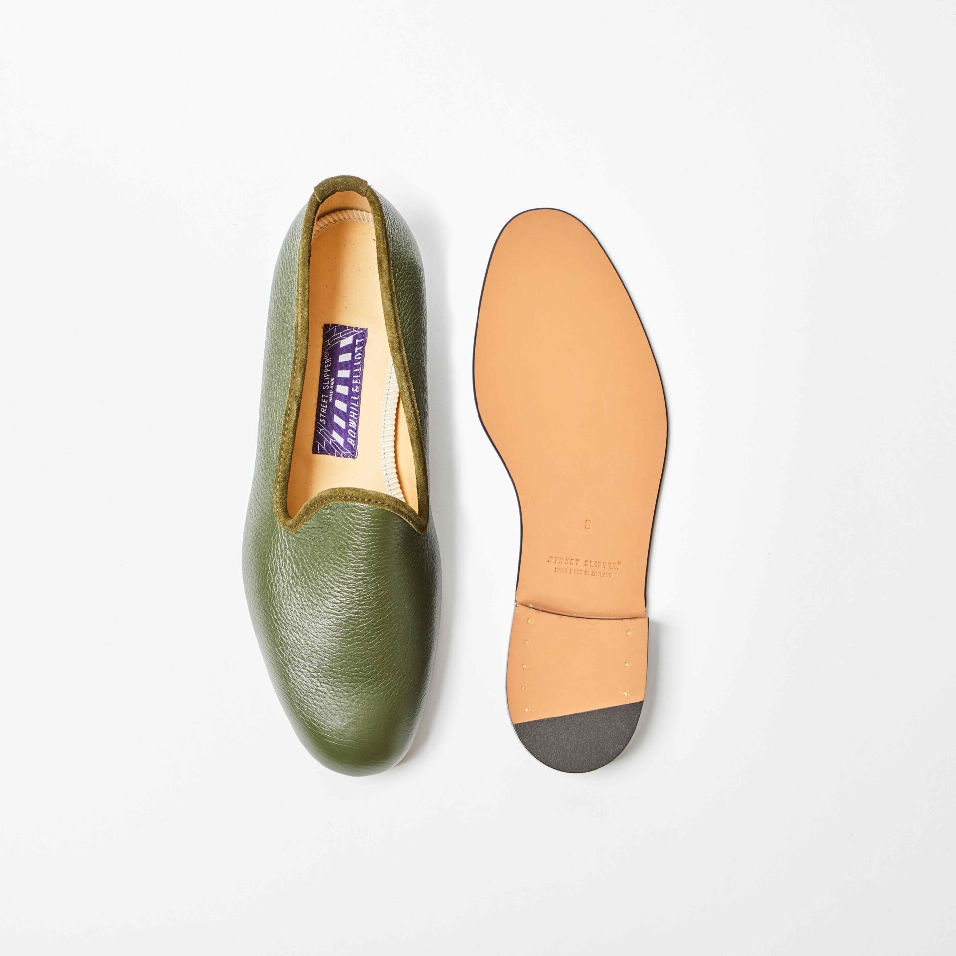 Olive Deerskin Venetian Slippers