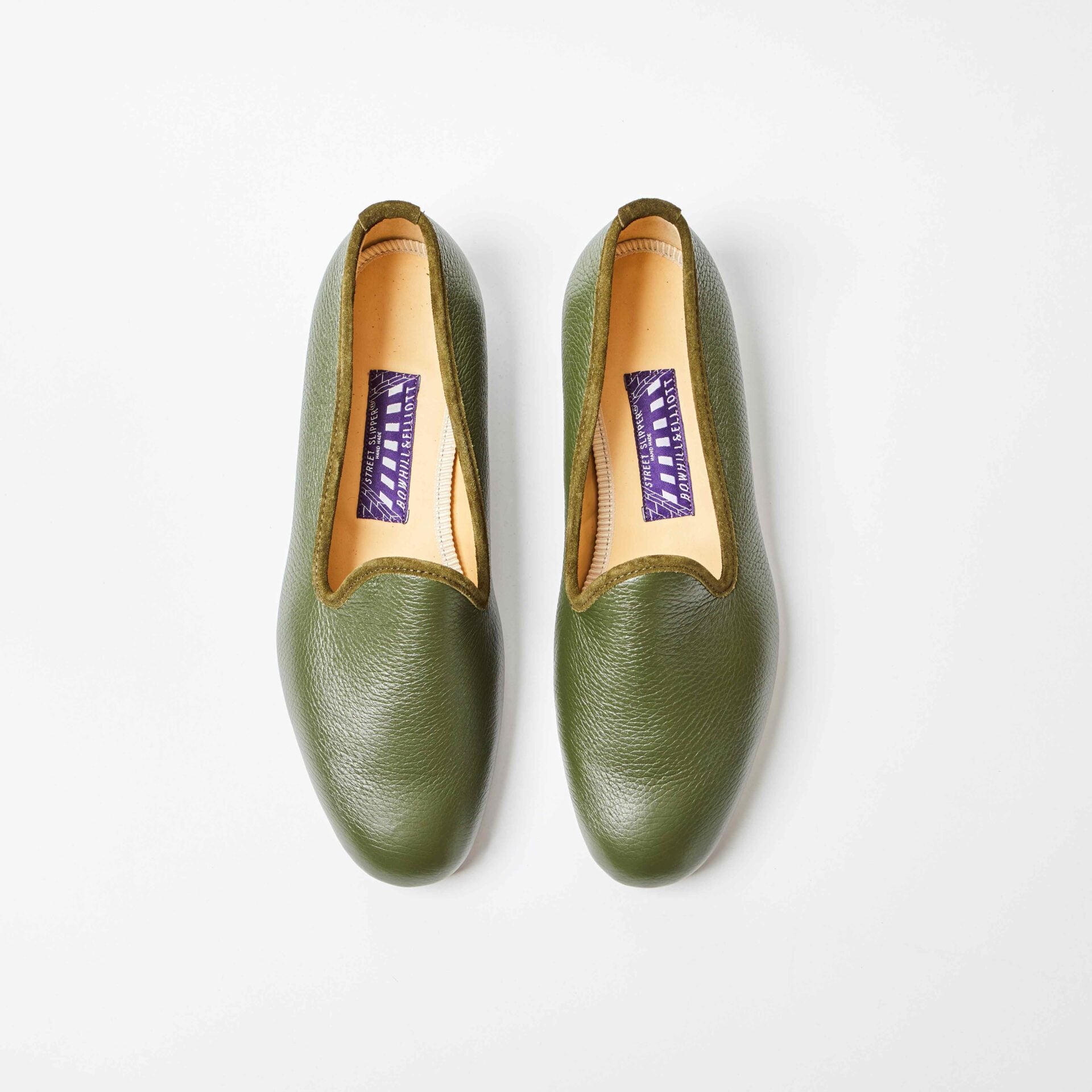 Olive Deerskin Venetian Slippers
