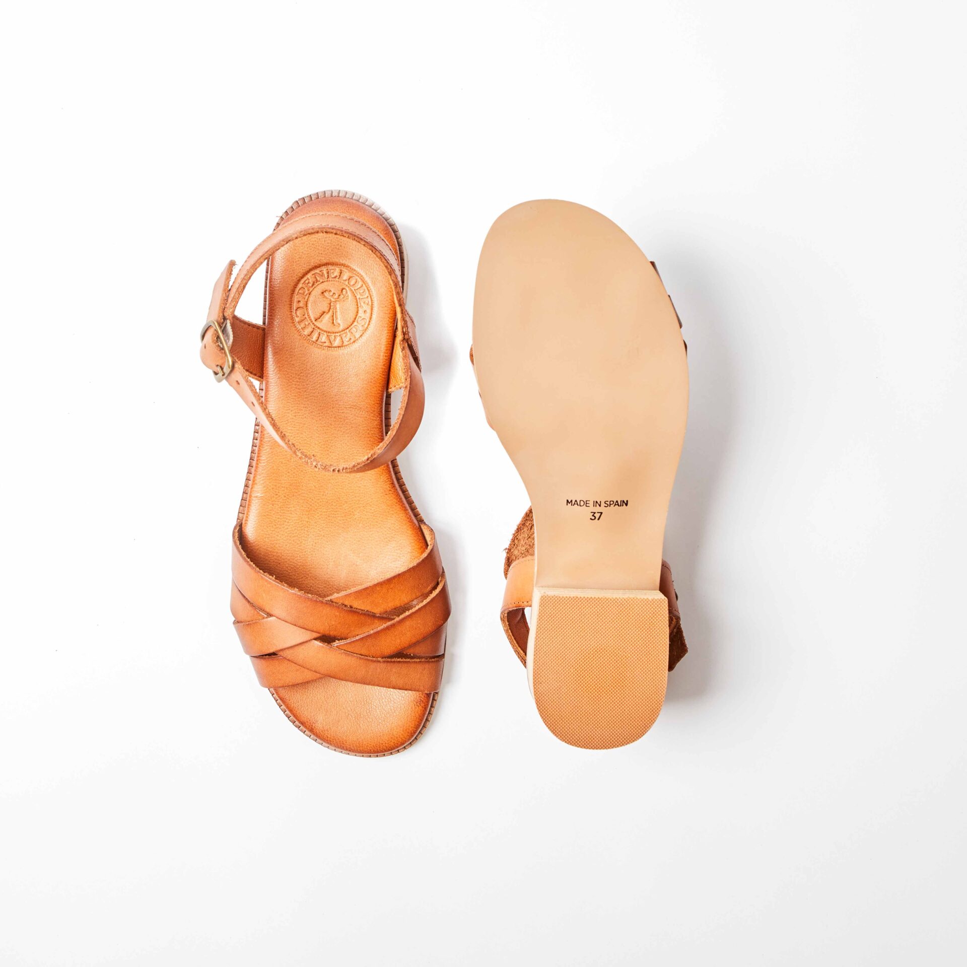 Shepherdess Heeled Tan Leather Sandal