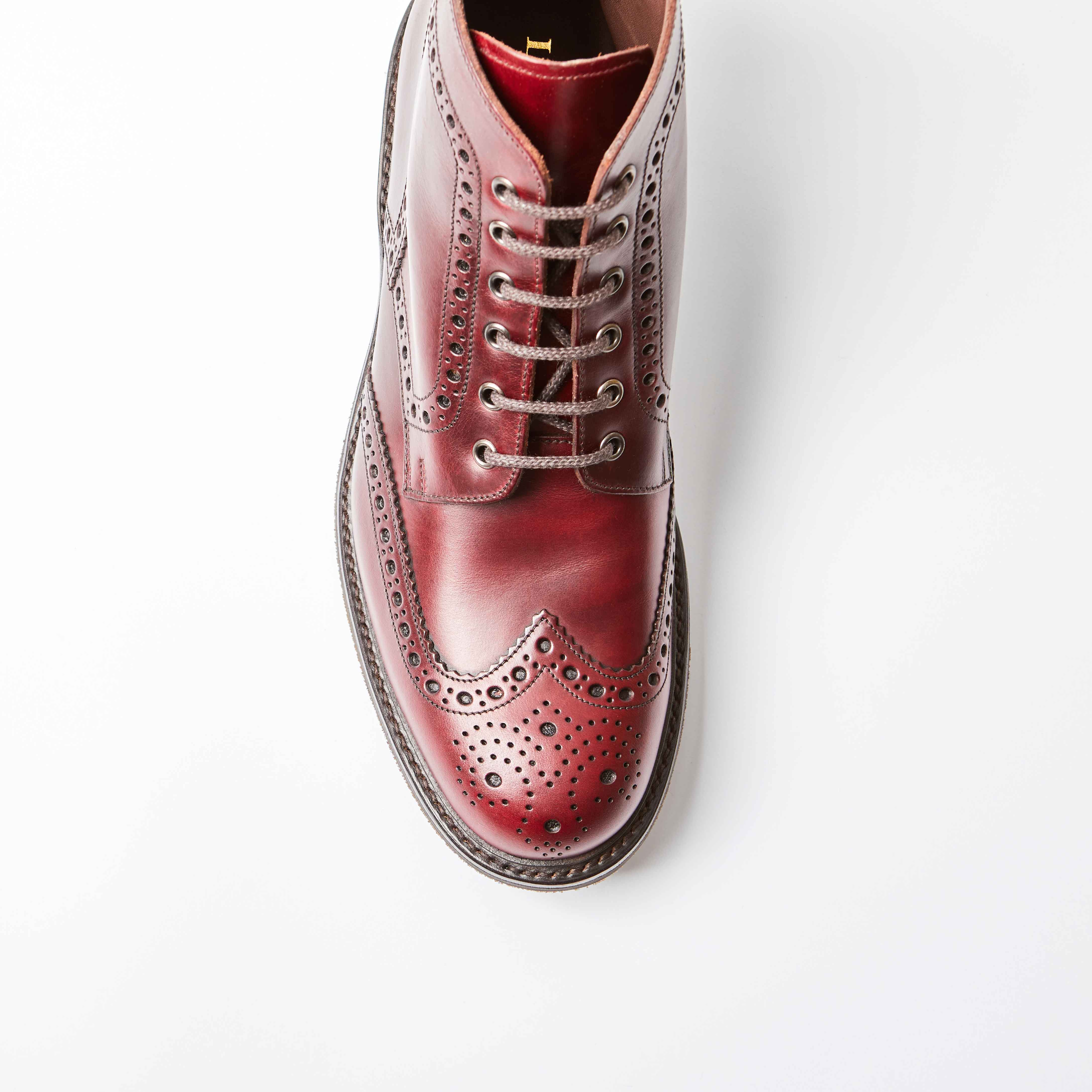 Bedale Burgundy Chromexcel Leather Brogue Derby Boot