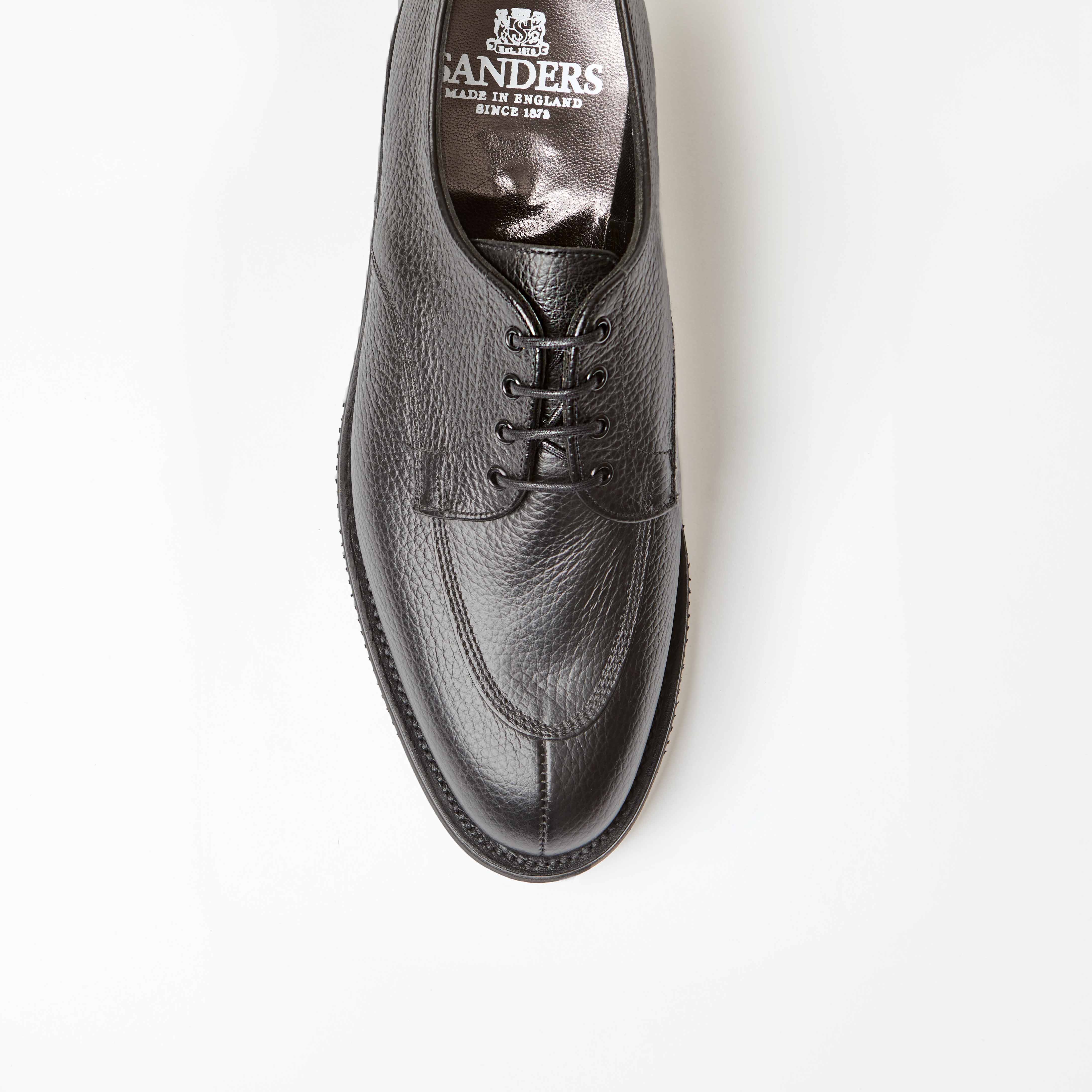 Venice Black Grain Split Toe Darby