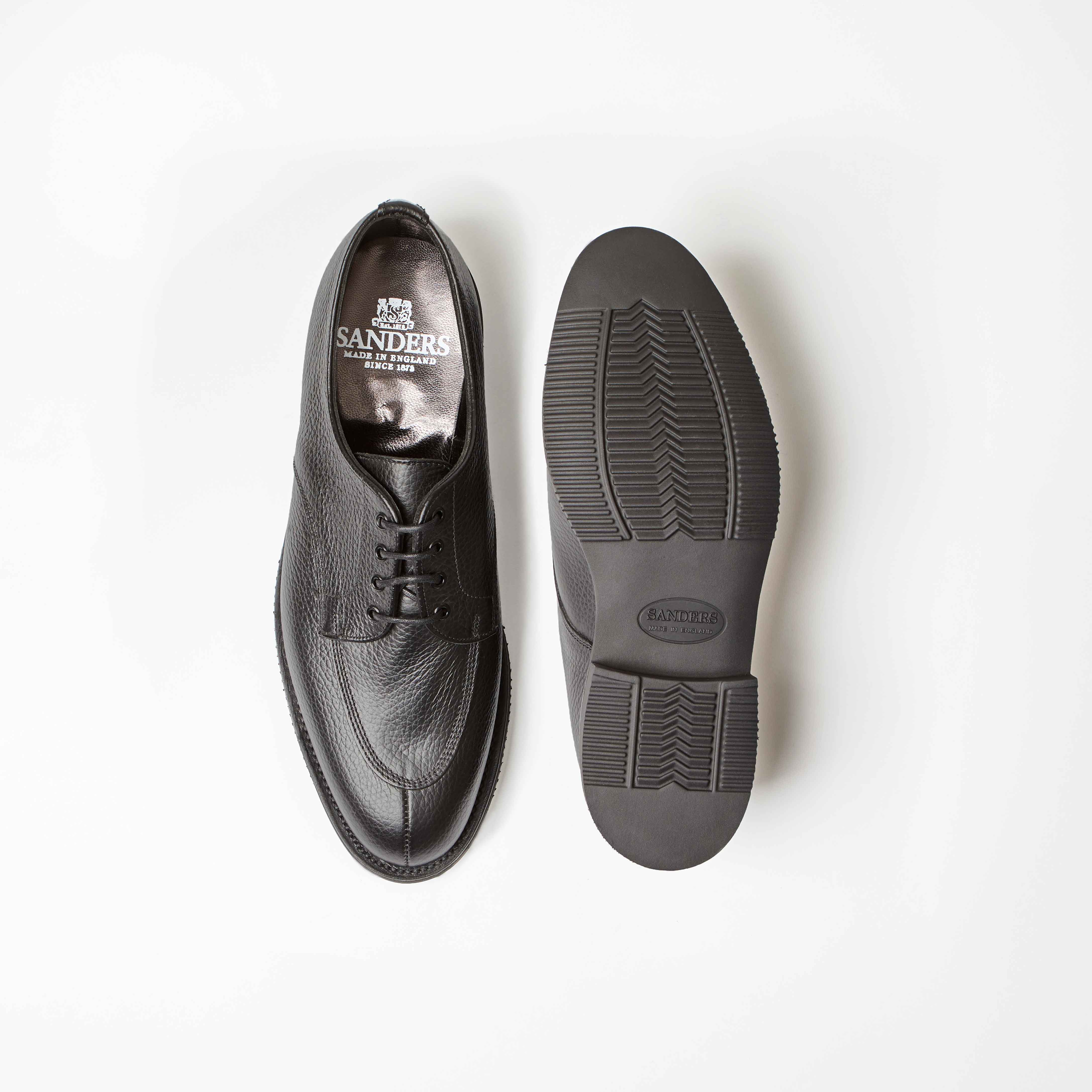 Venice Black Grain Split Toe Darby