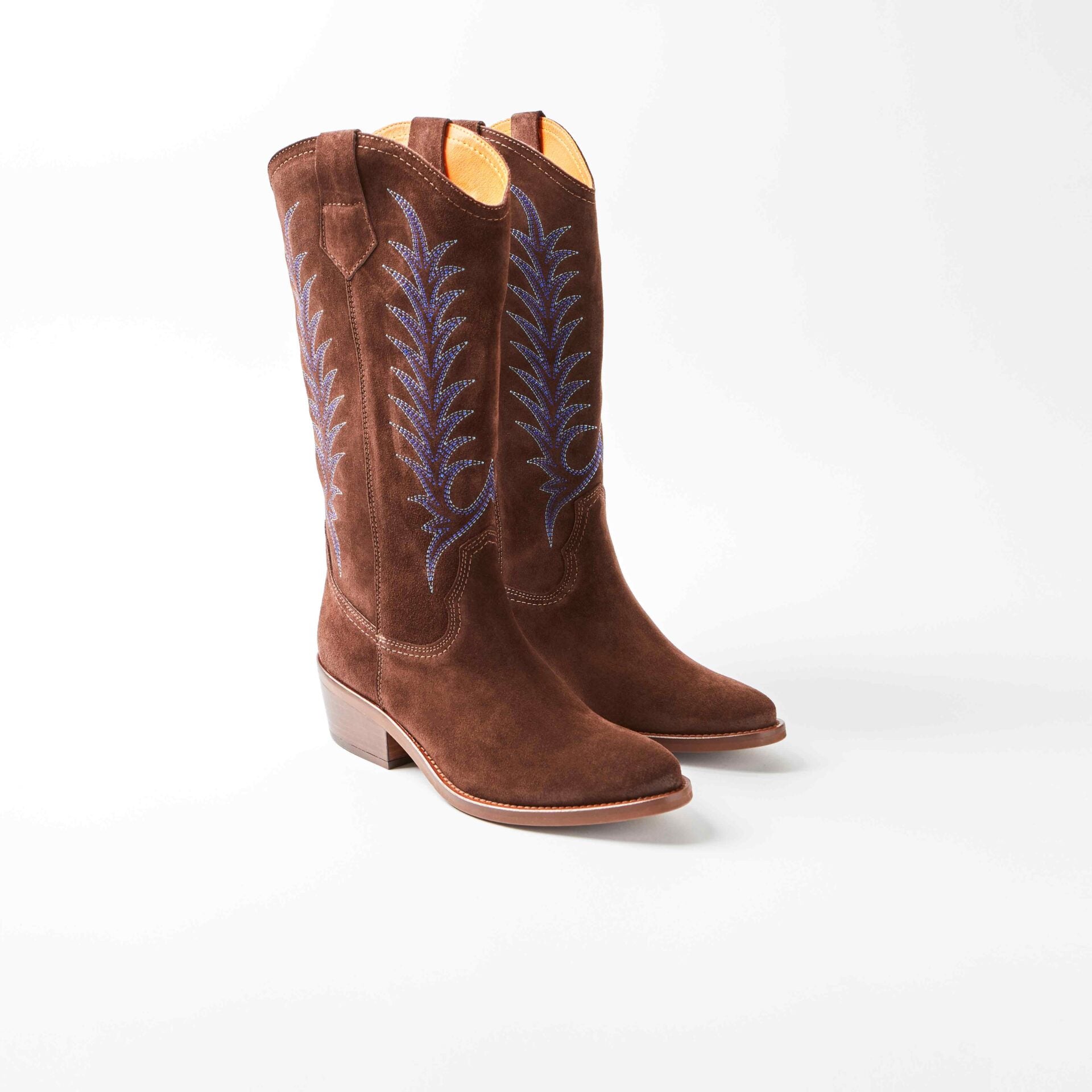 Goldie Embroidered Bitter Chocolate Cowboy Boot