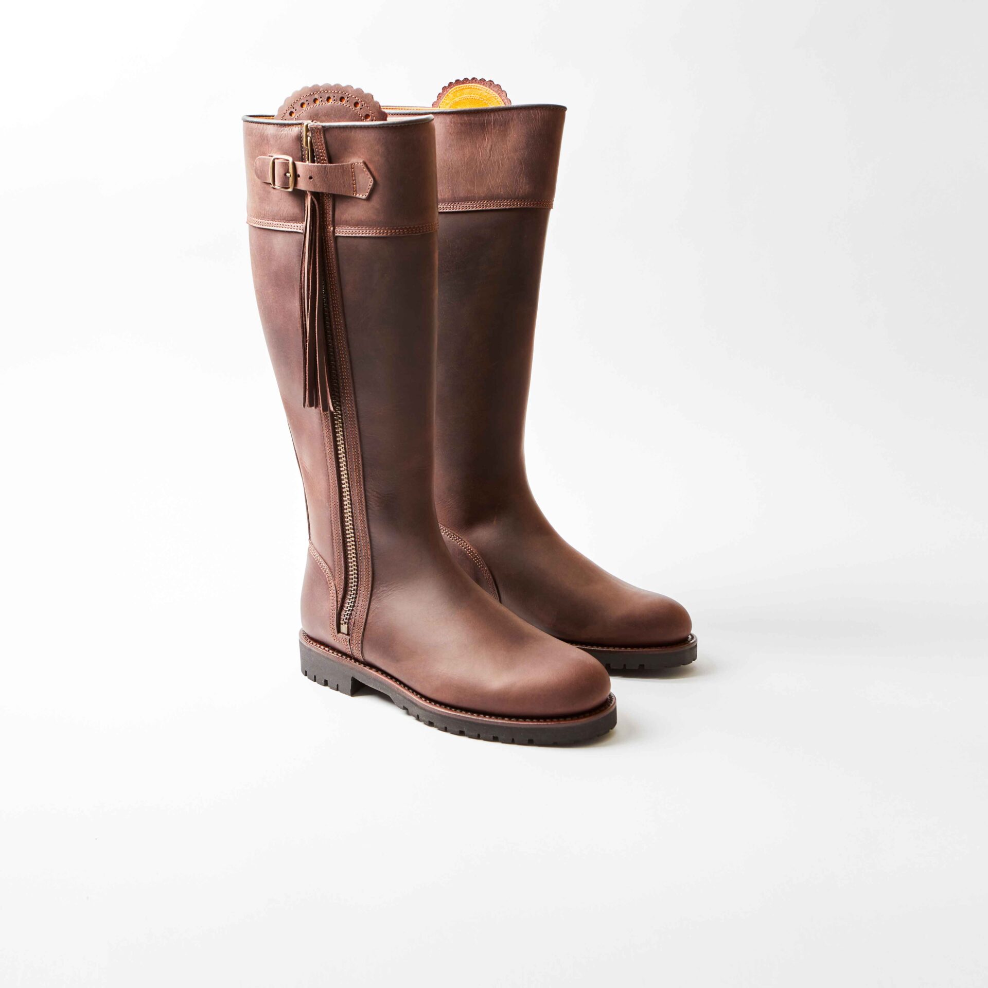 Brown Waxy Long Tassel Boot