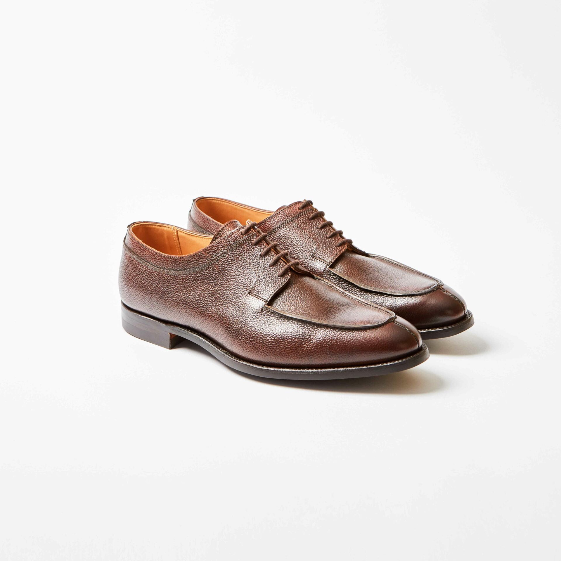 Hardwick Dark Brown Pebble Grain Split Toe Derby