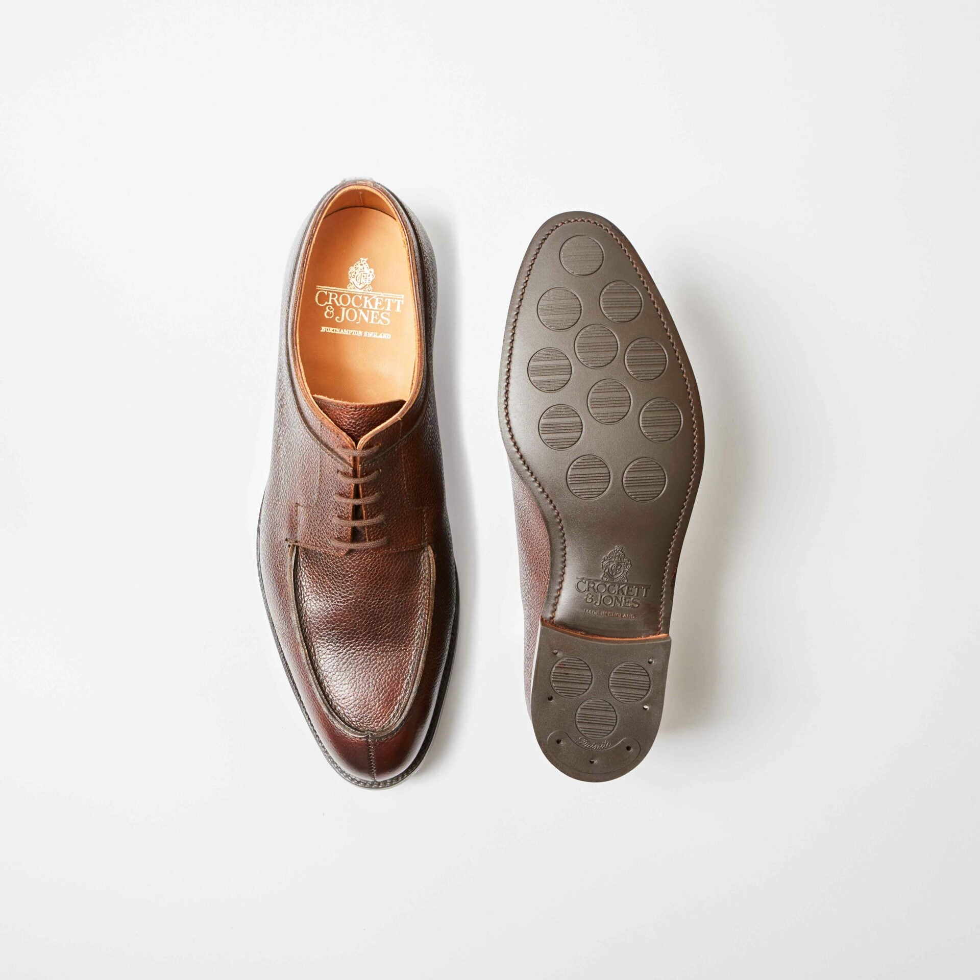 Hardwick Dark Brown Pebble Grain Split Toe Derby