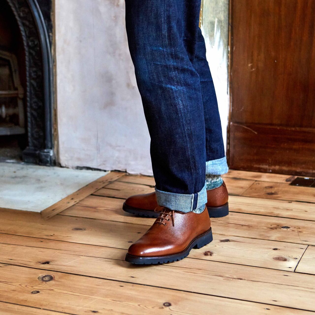 Crockett & Jones for Bowhill & Elliott - Wensum Tan Scotch Grain