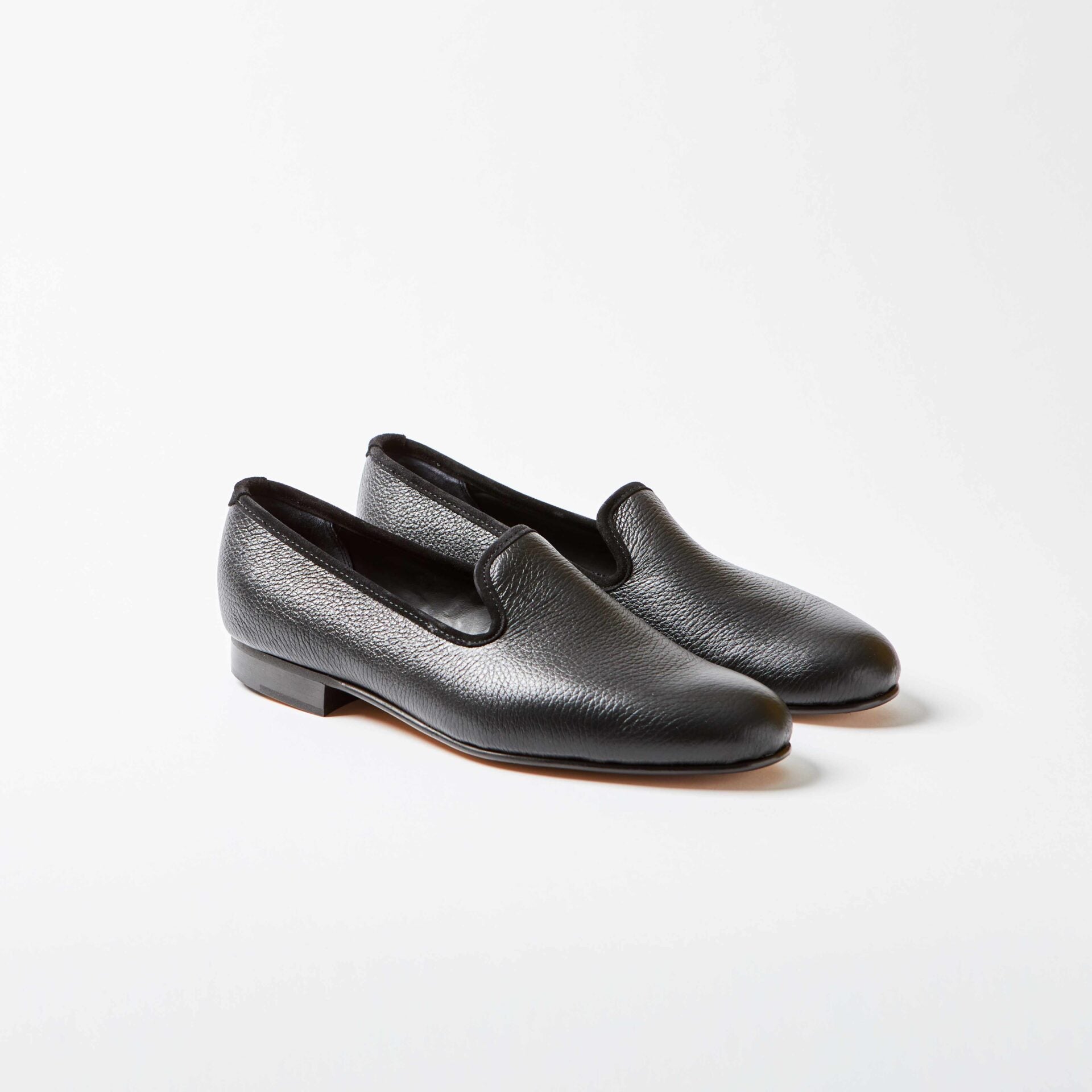 Black Deerskin Albert Street Slippers
