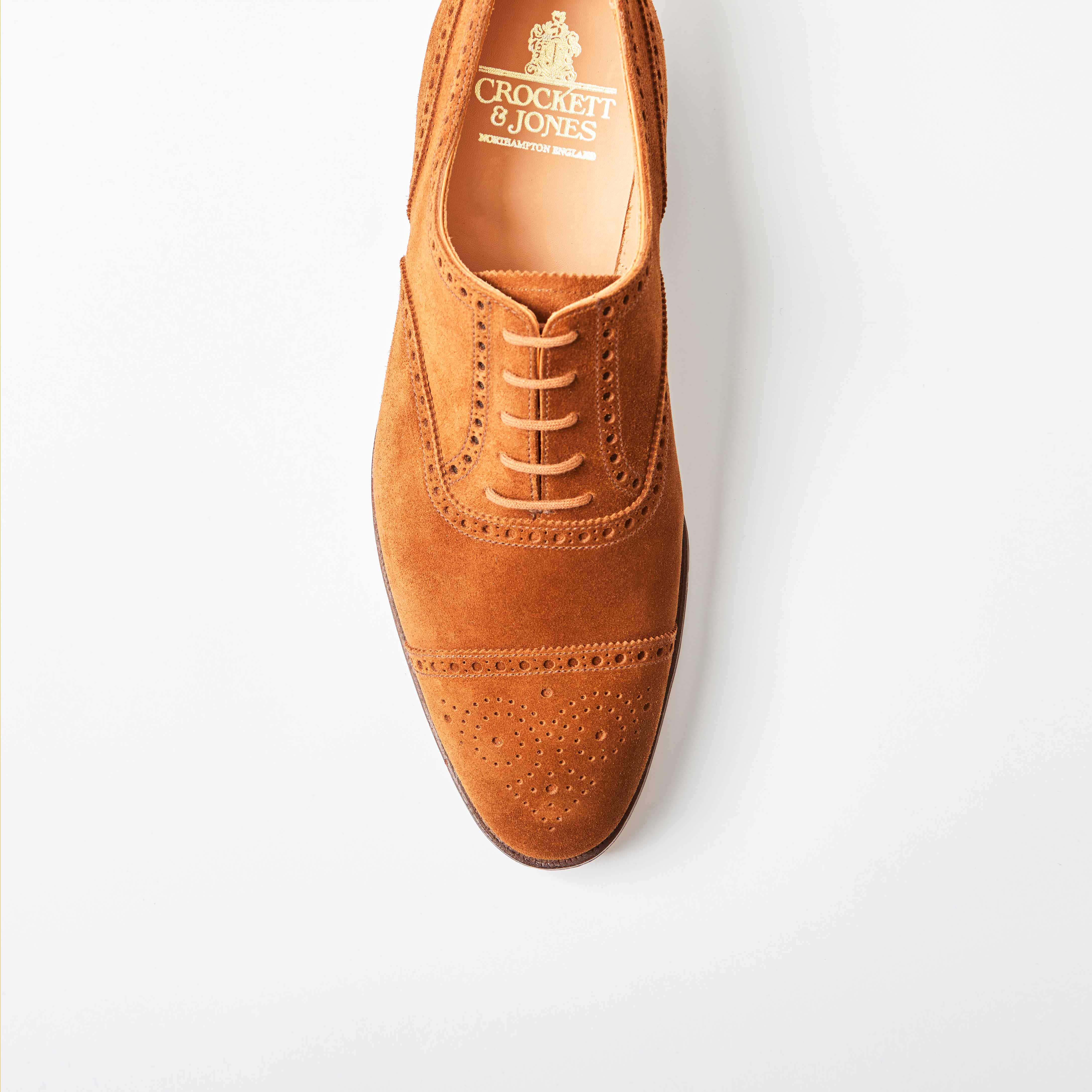 Westfield Tobacco Calf Suede Semi-Brogue Oxford