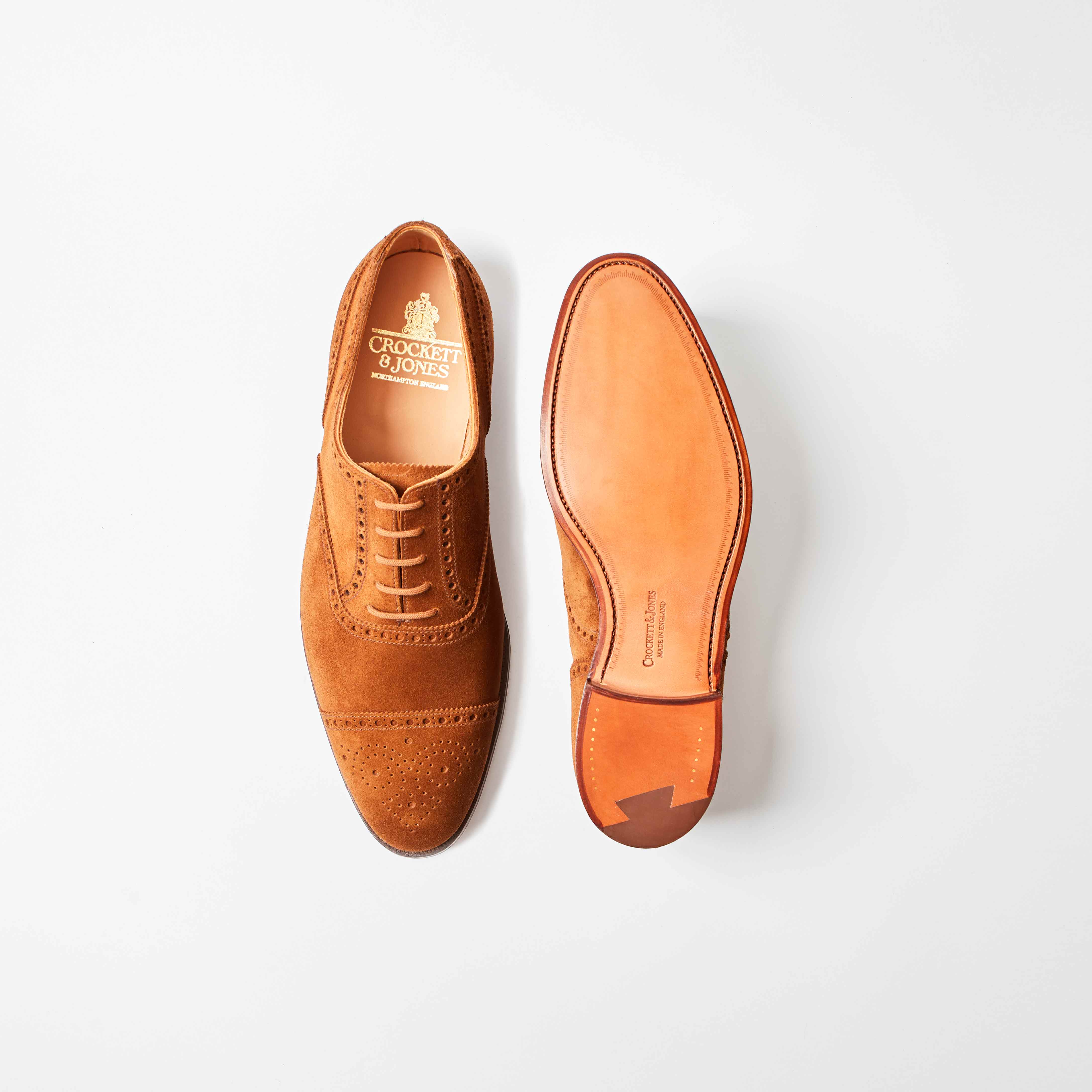 Westfield Tobacco Calf Suede Semi-Brogue Oxford