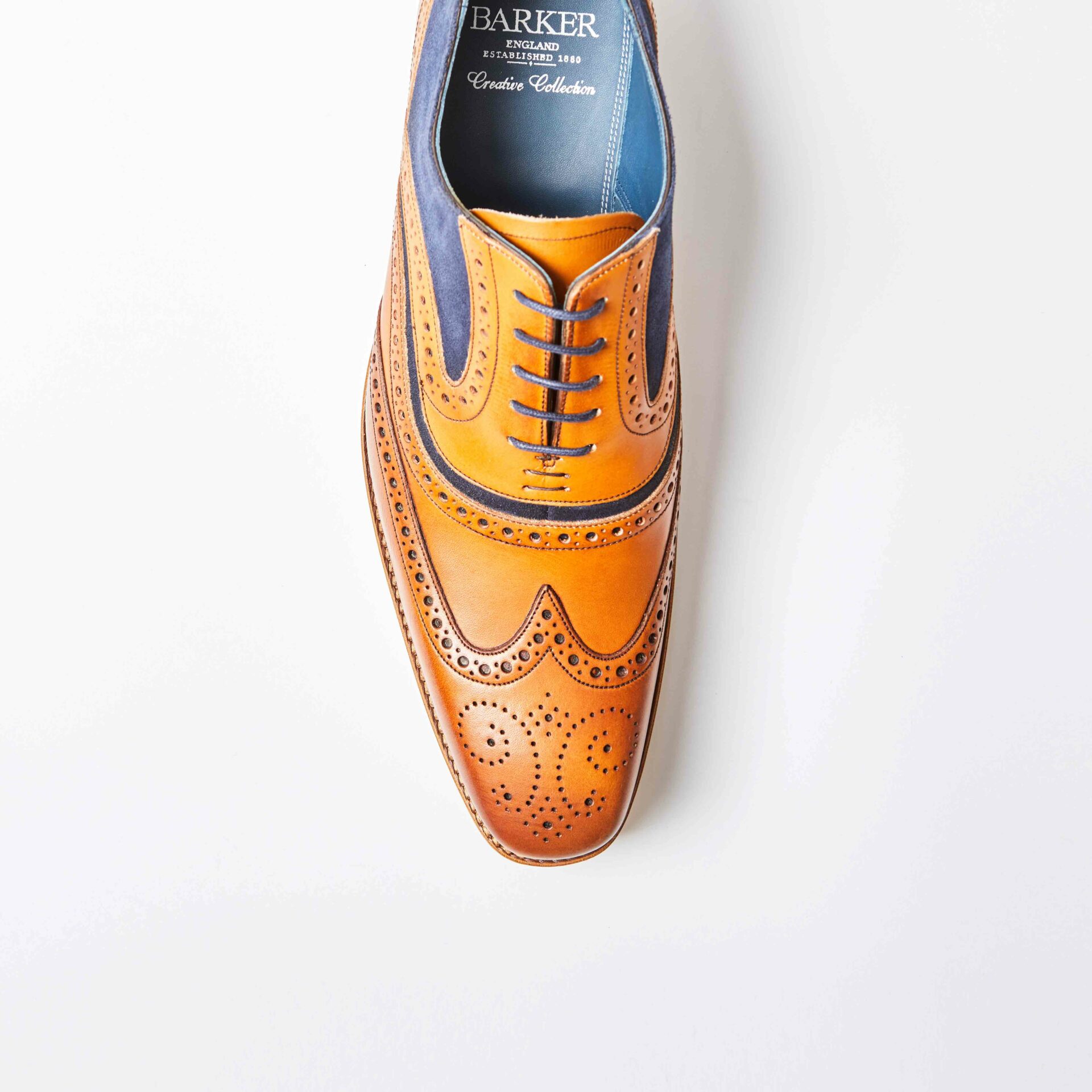 McClean Cedar Leather / Navy Suede Brogue