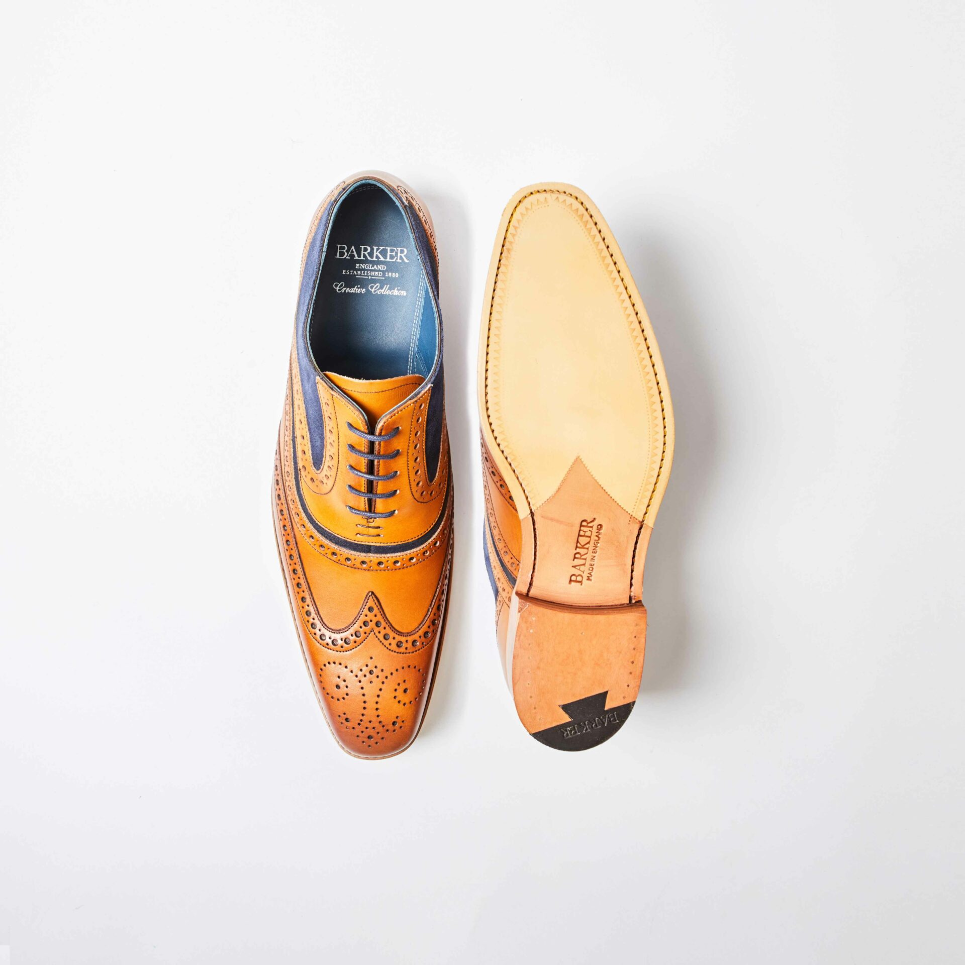 McClean Cedar Leather / Navy Suede Brogue
