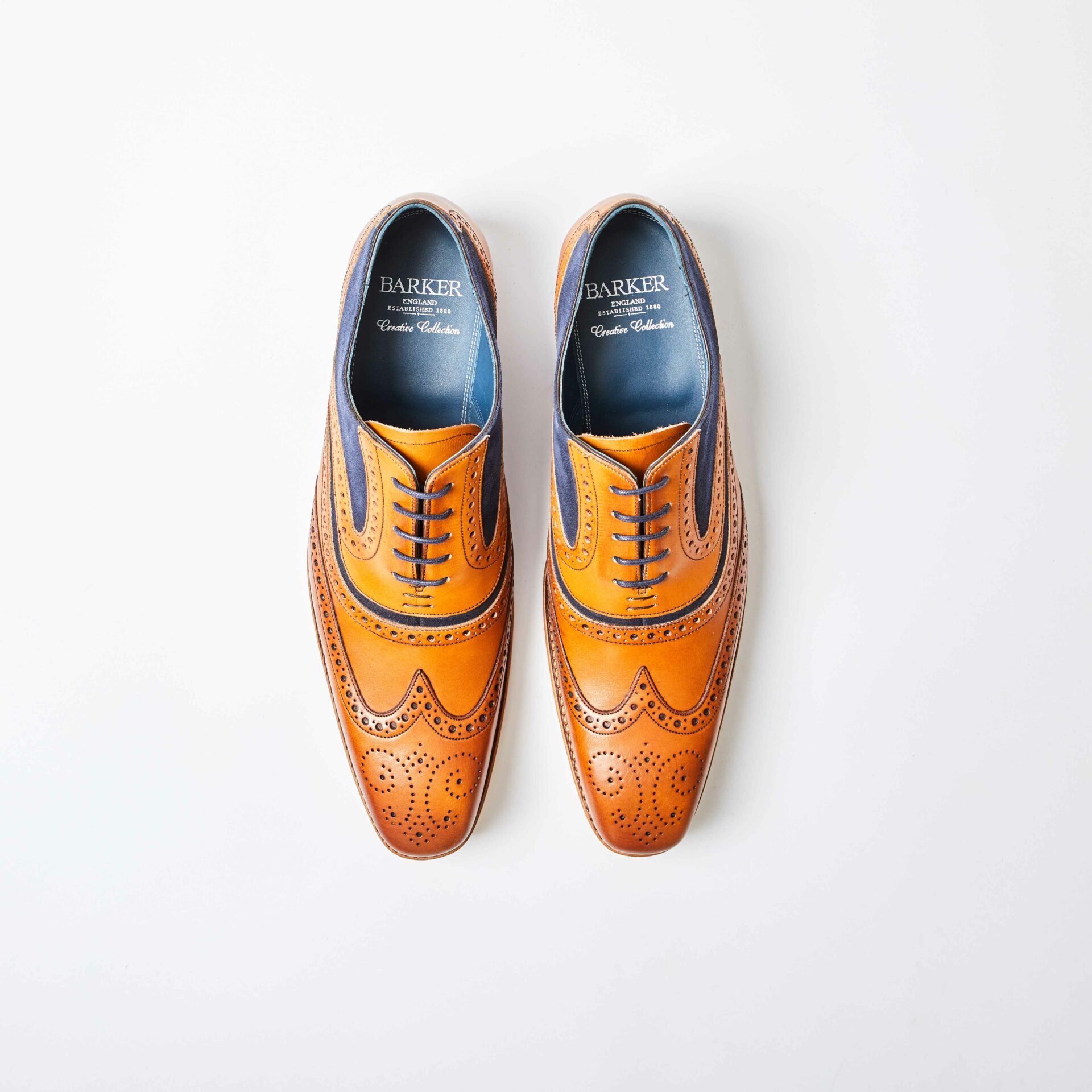 McClean Cedar Leather / Navy Suede Brogue
