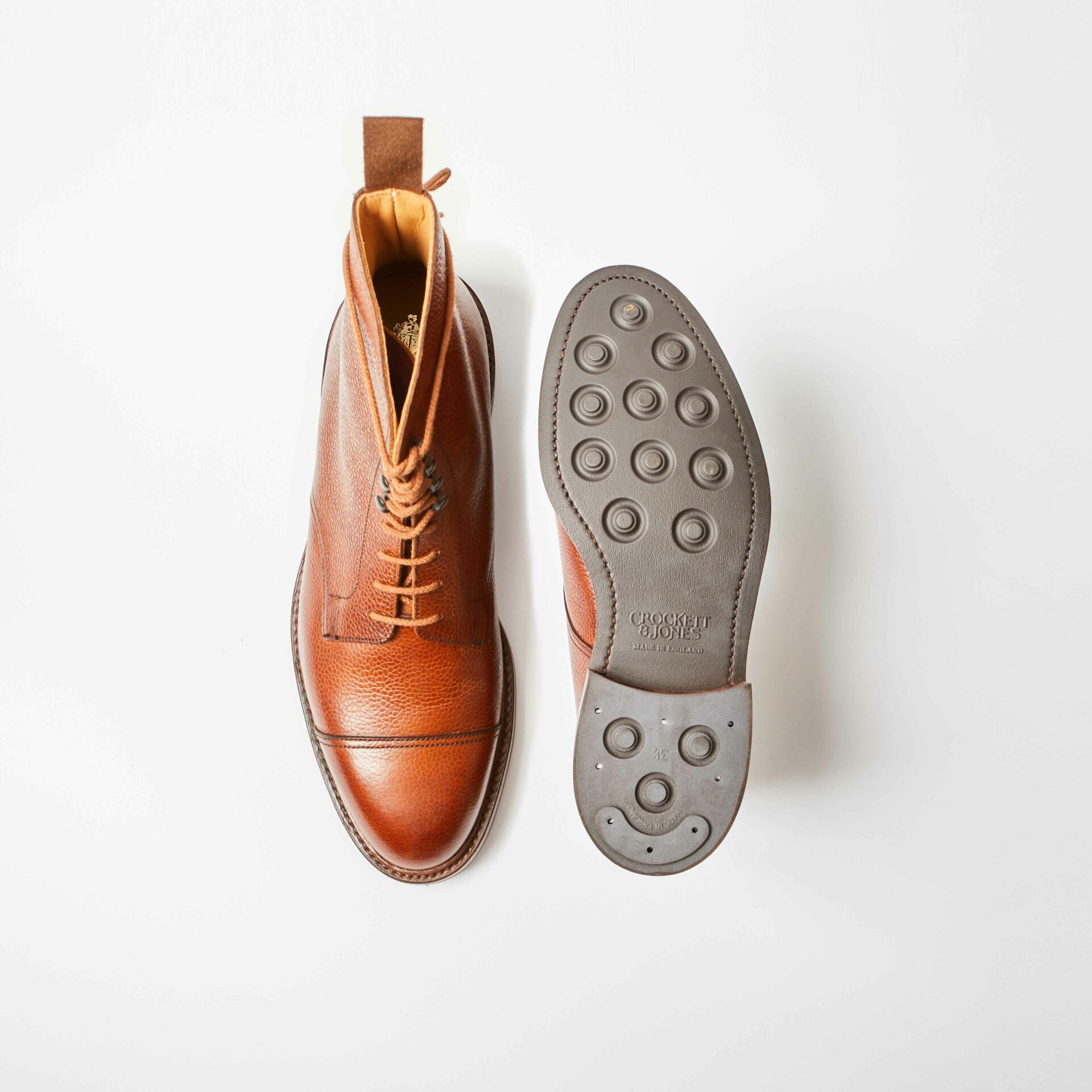 Coniston Tan Scotch Grain Derby Cap Boot