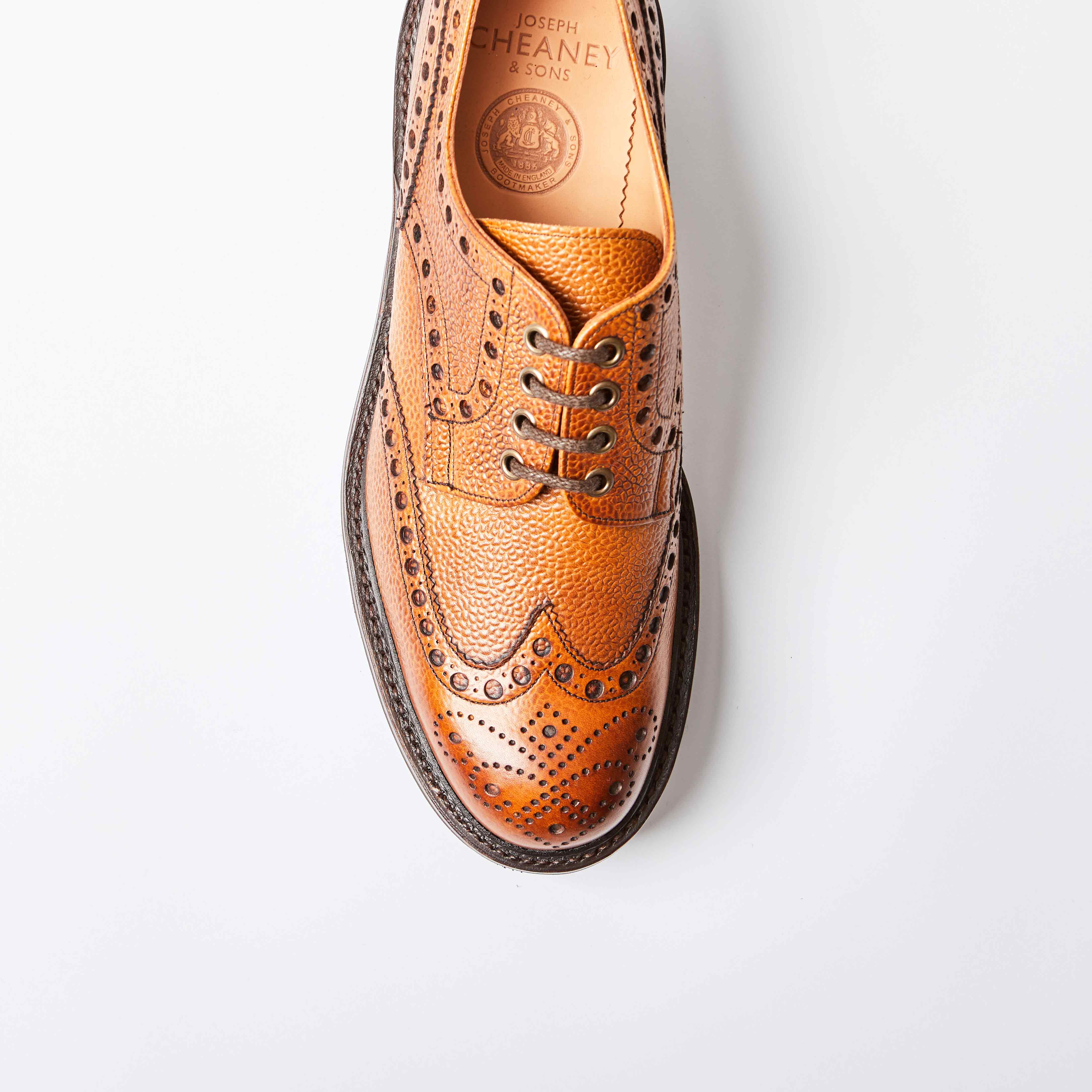 Avon Almond Grain Derby Brogue Shoe