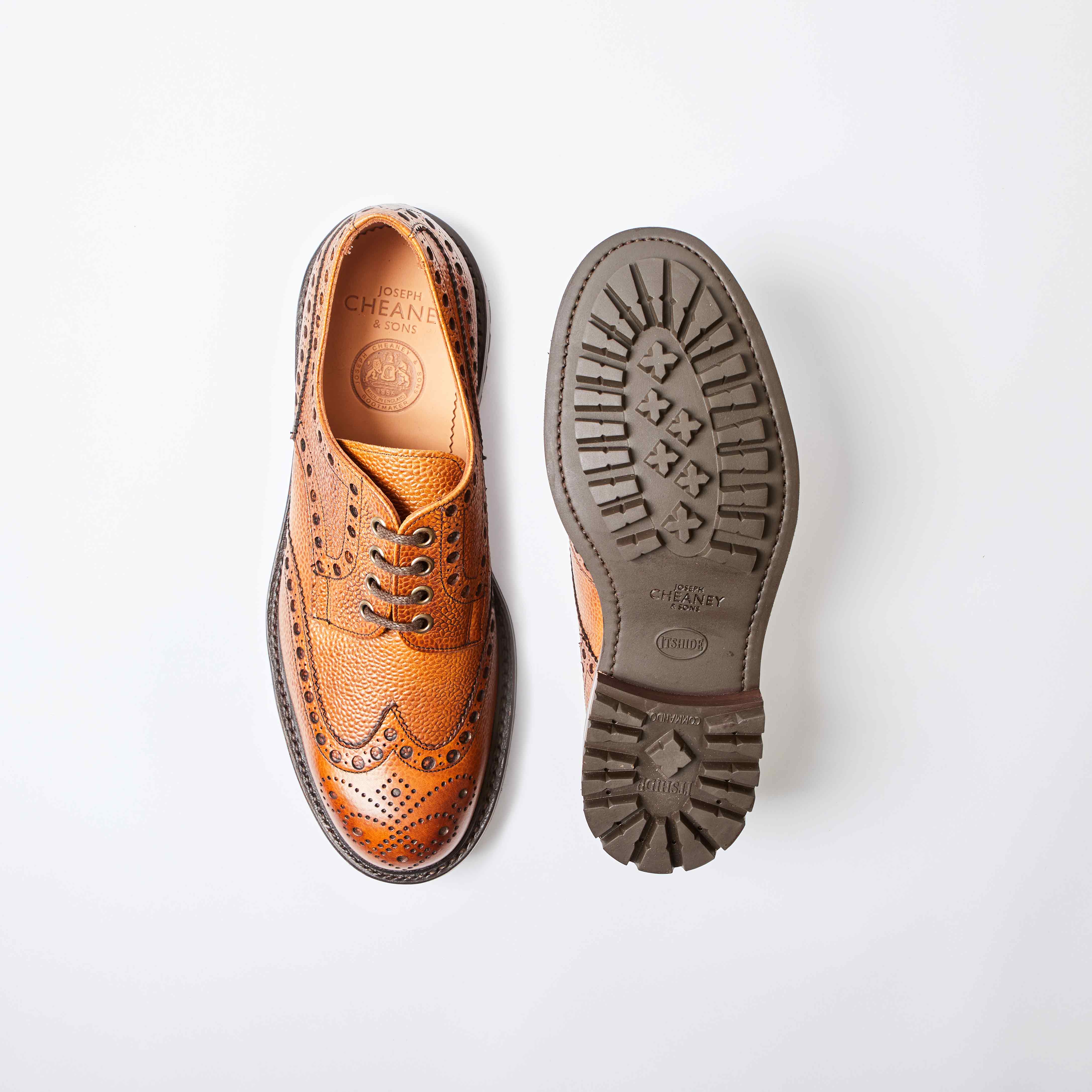 Avon Almond Grain Derby Brogue Shoe