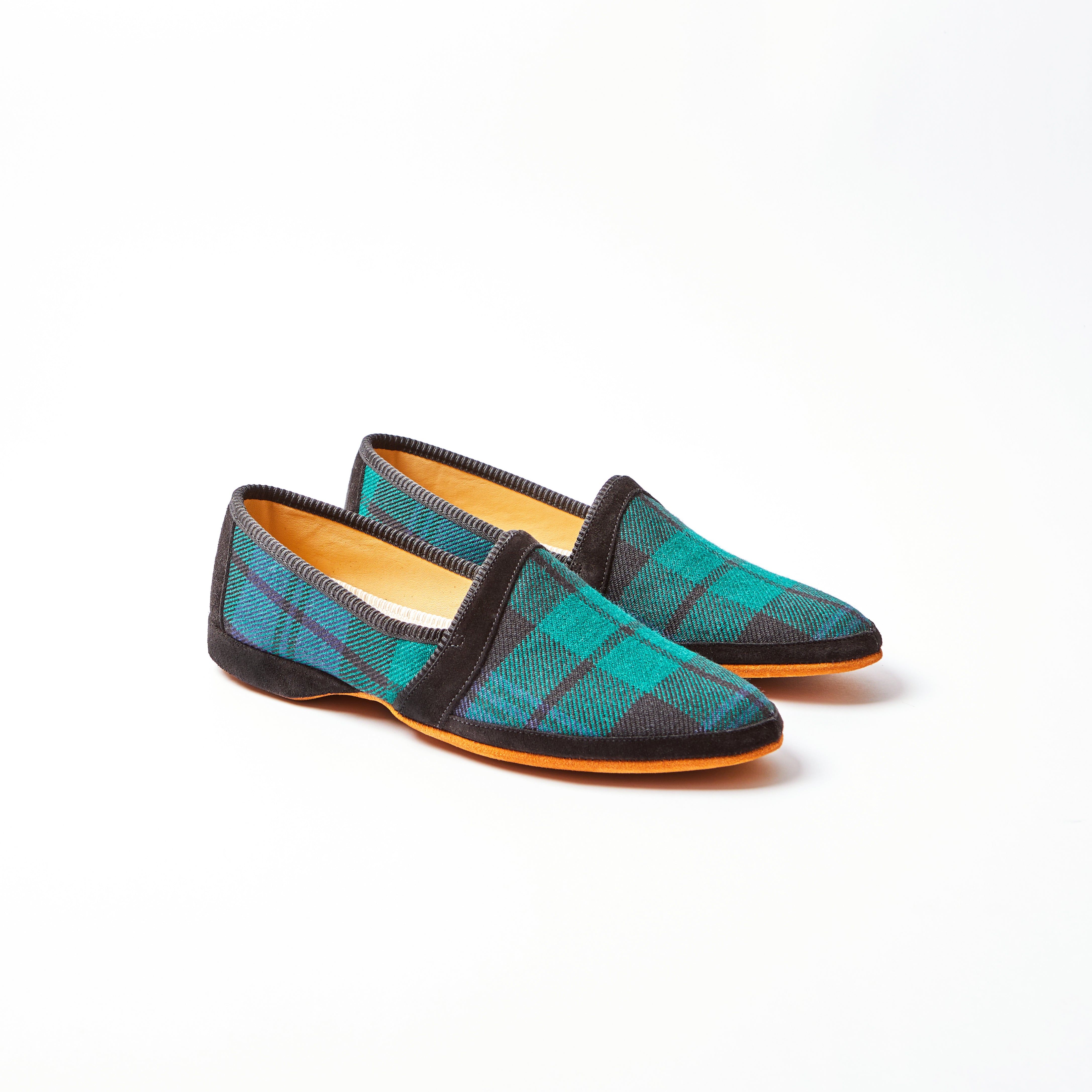 Black Watch Tartan Soft Sole Monk Slippers