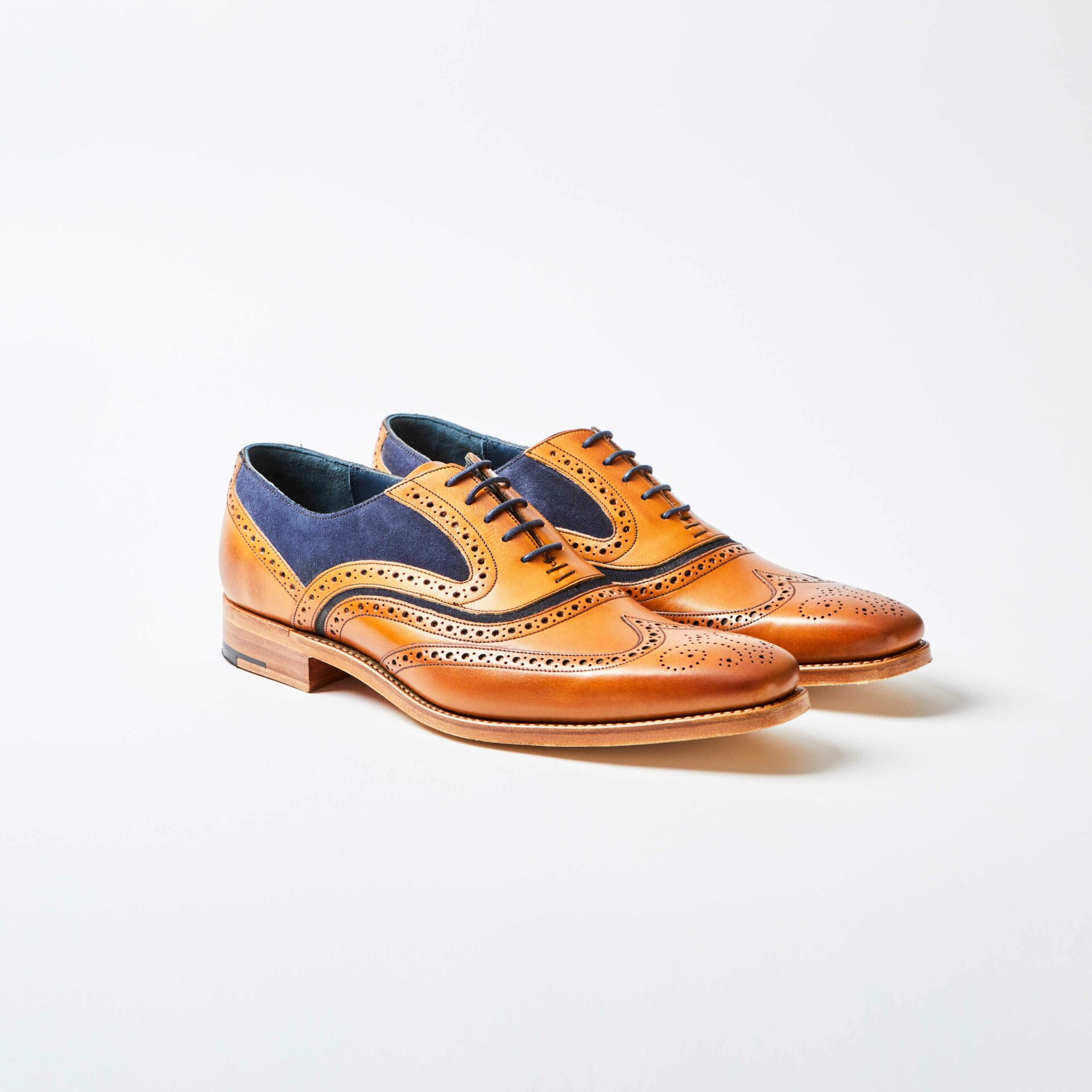 McClean Cedar Leather / Navy Suede Brogue