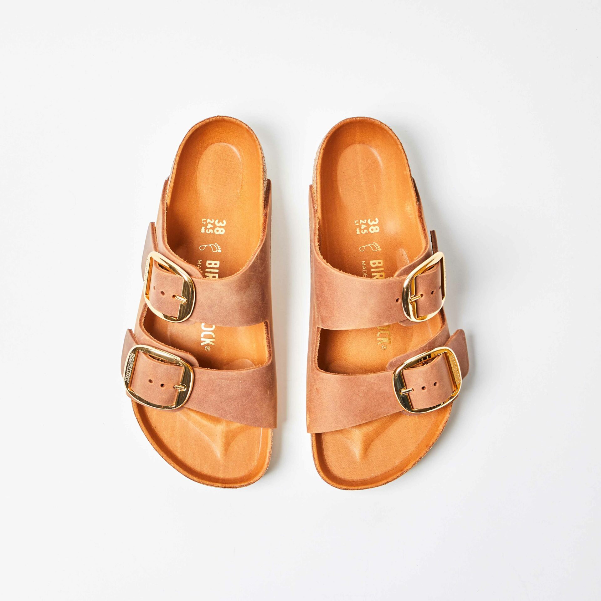 Arizona Big Buckle Natural Leather Oiled Cognac