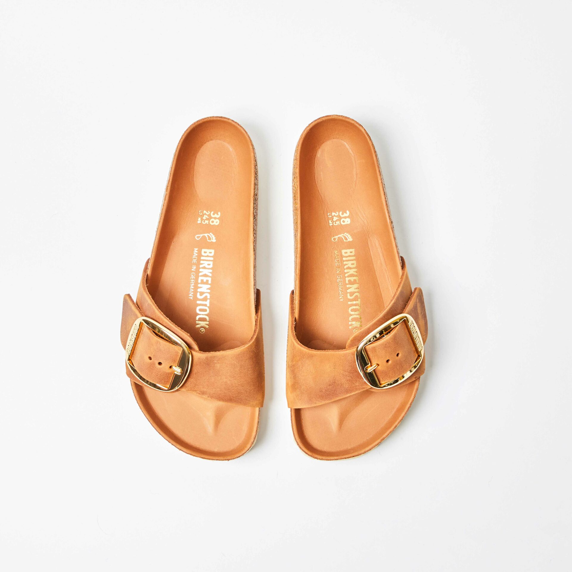 Madrid Big Buckle Natural Leather Oiled Cognac