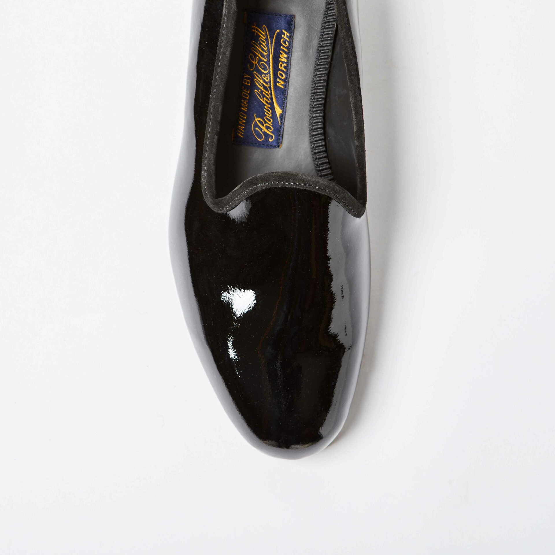 Black Patent Plain Venetian Slippers