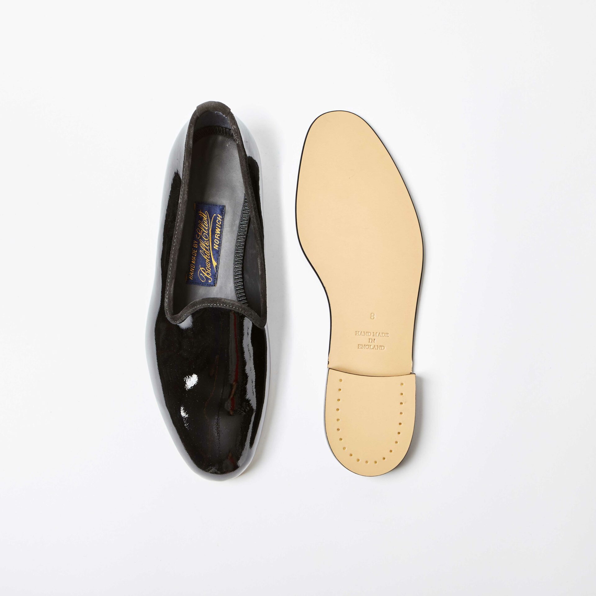 Black Patent Plain Venetian Slippers