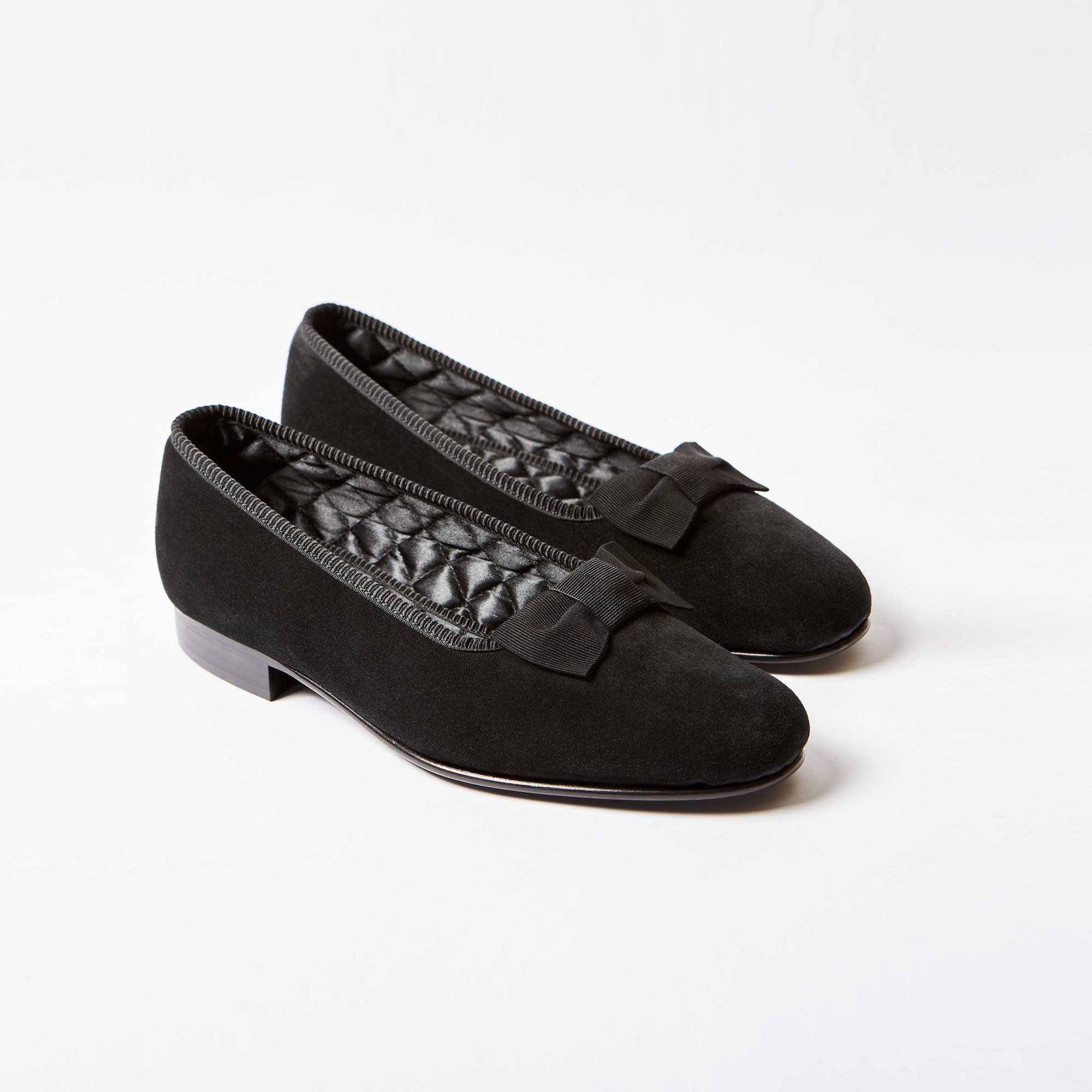 Black Suede Opera Pumps