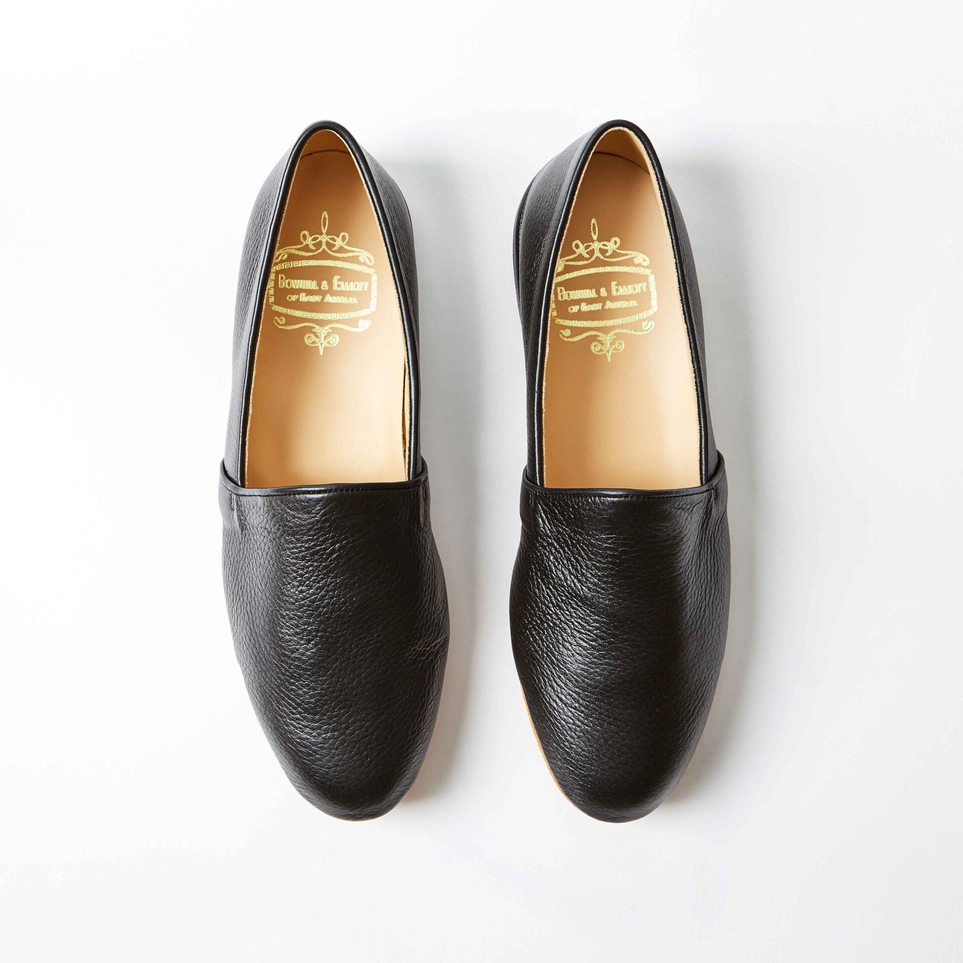 Black Deerskin Monk Slippers