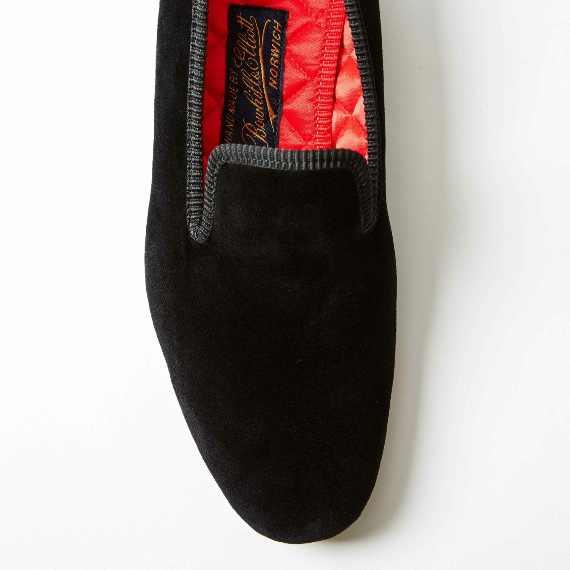 Black Velvet Plain Albert Slippers