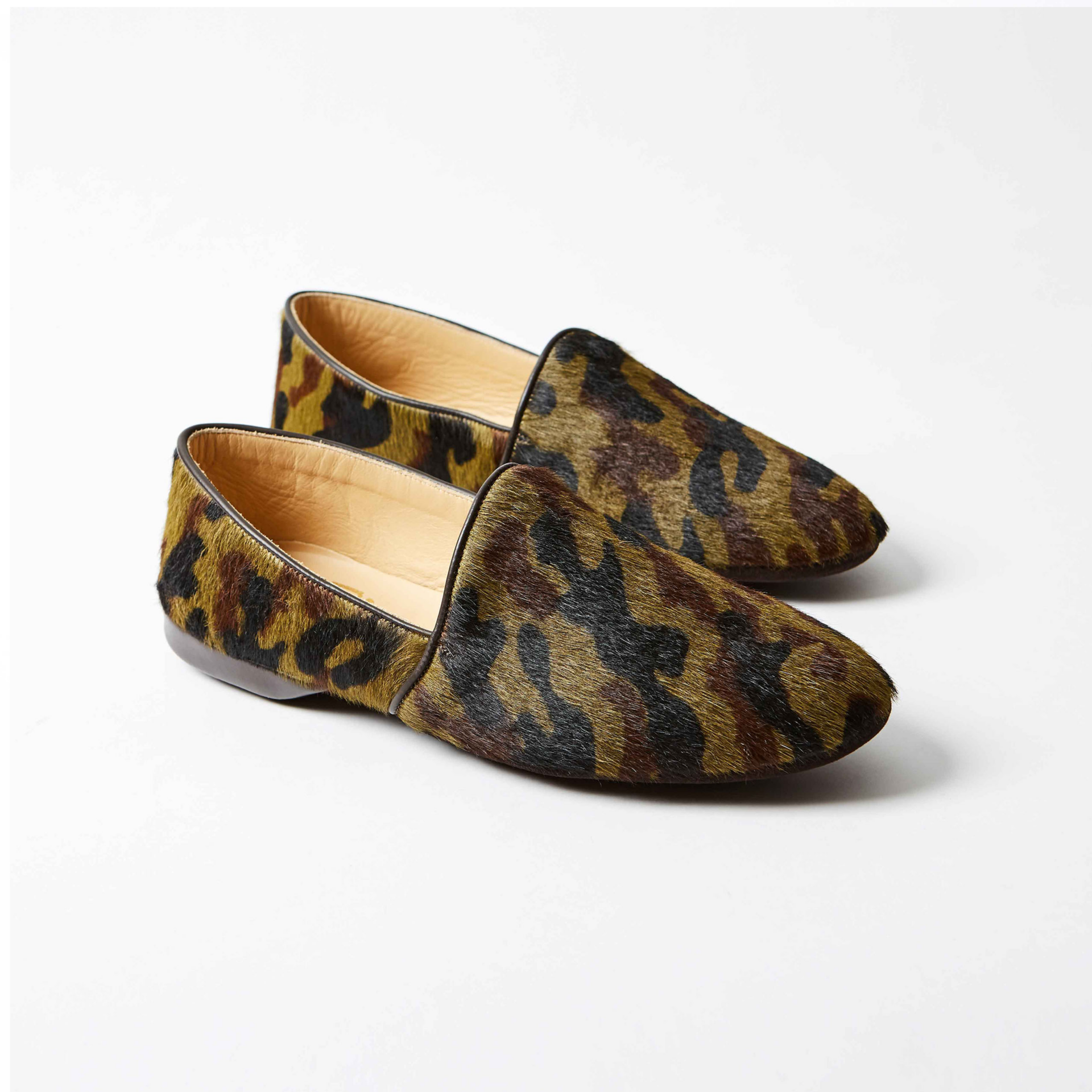 Camouflage Cow Hair Monk Slippers