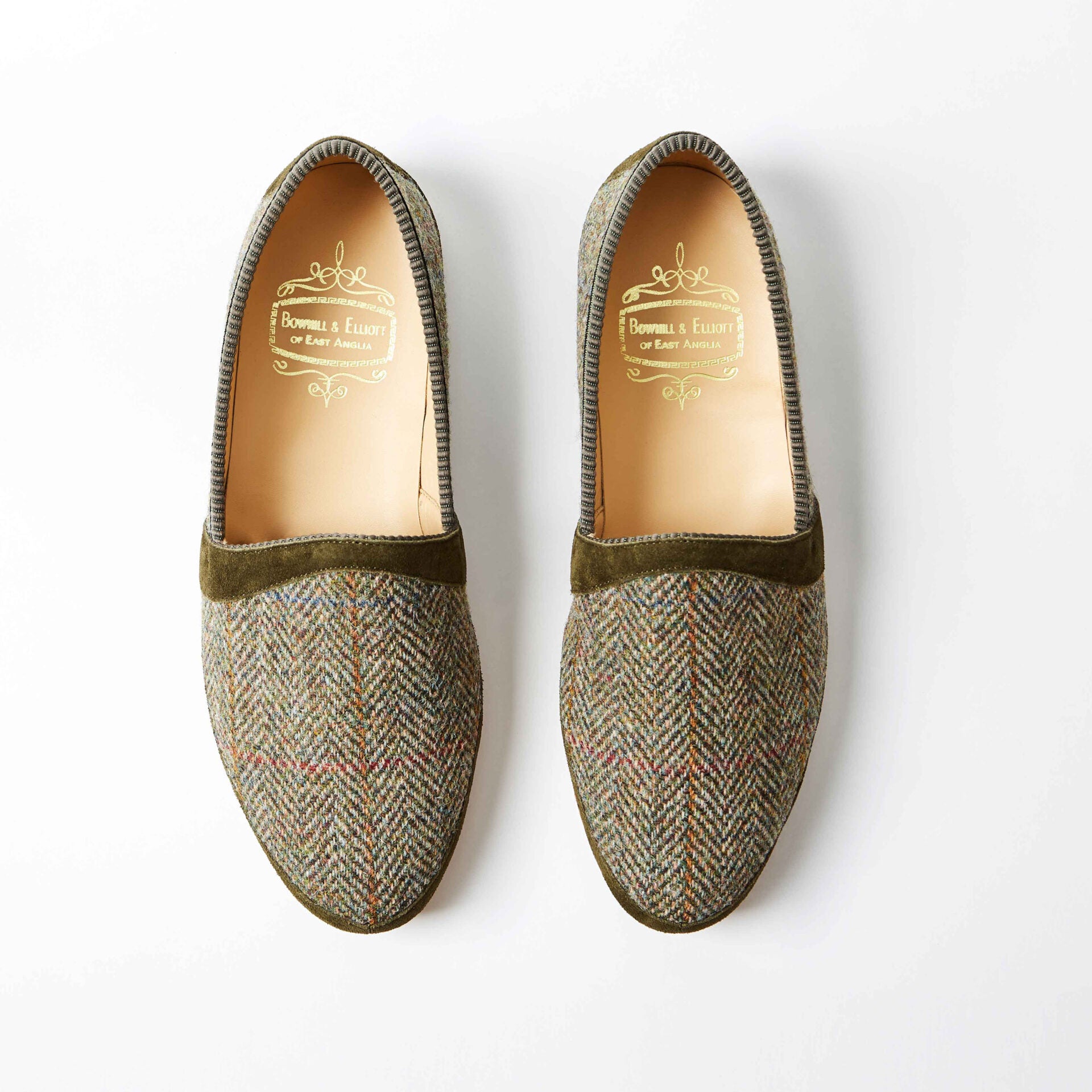 Loden Green Harris Tweed® Monk Slippers